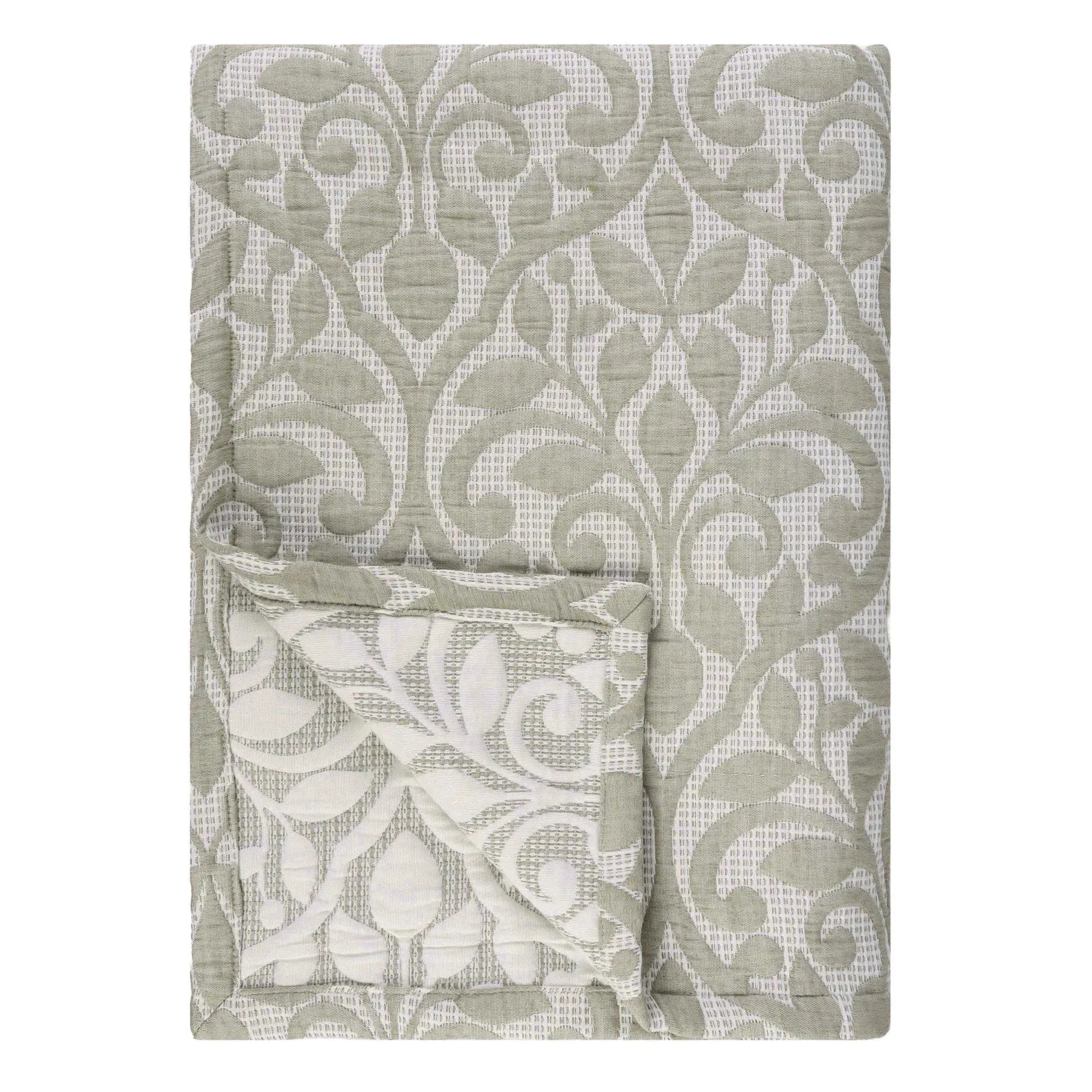 Vineyard Cotton Blend Medium Weight Matelasse Floral Scroll Coverlet - Coverlet by Superior Brand