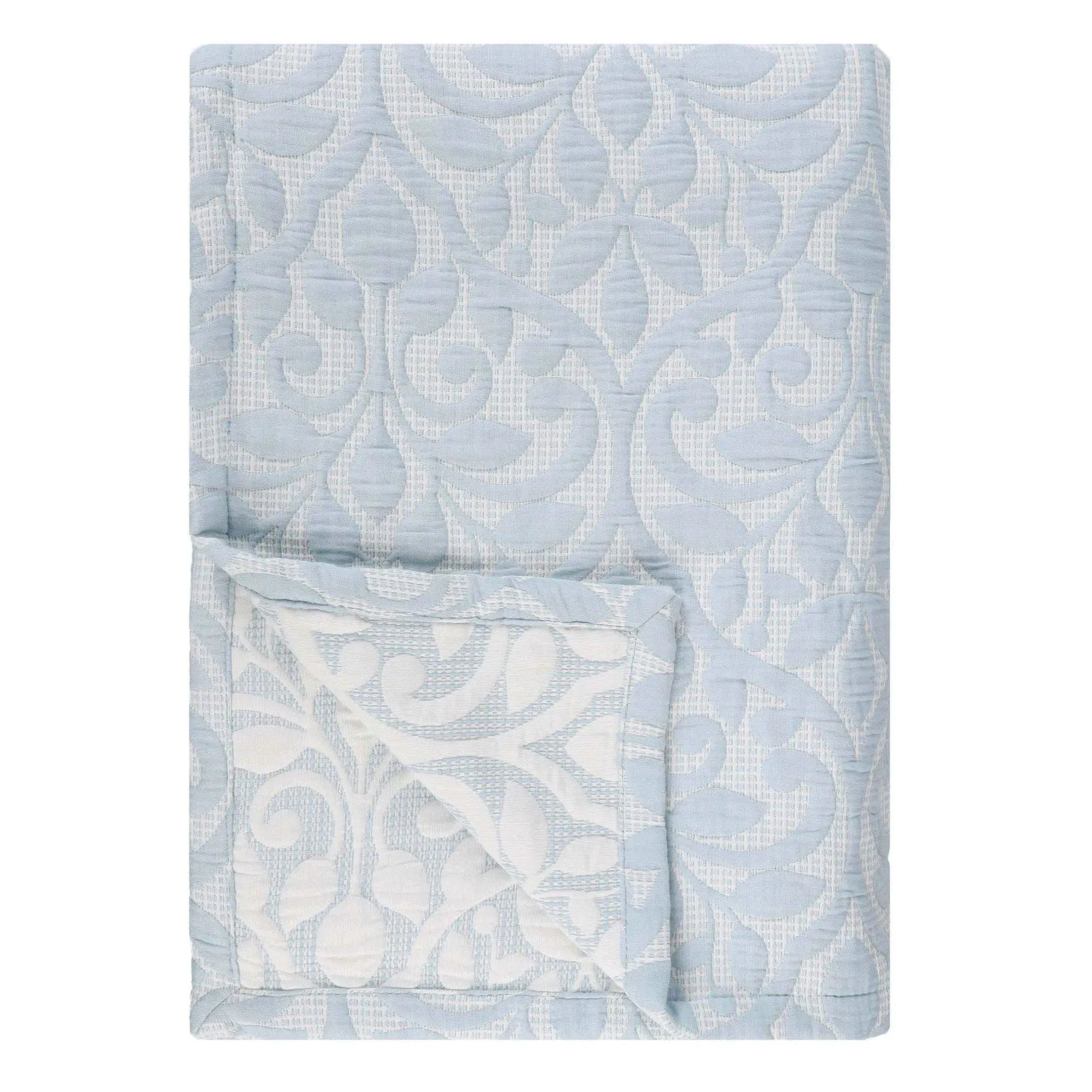 Vineyard Cotton Blend Medium Weight Matelasse Floral Scroll Coverlet - Coverlet by Superior Brand