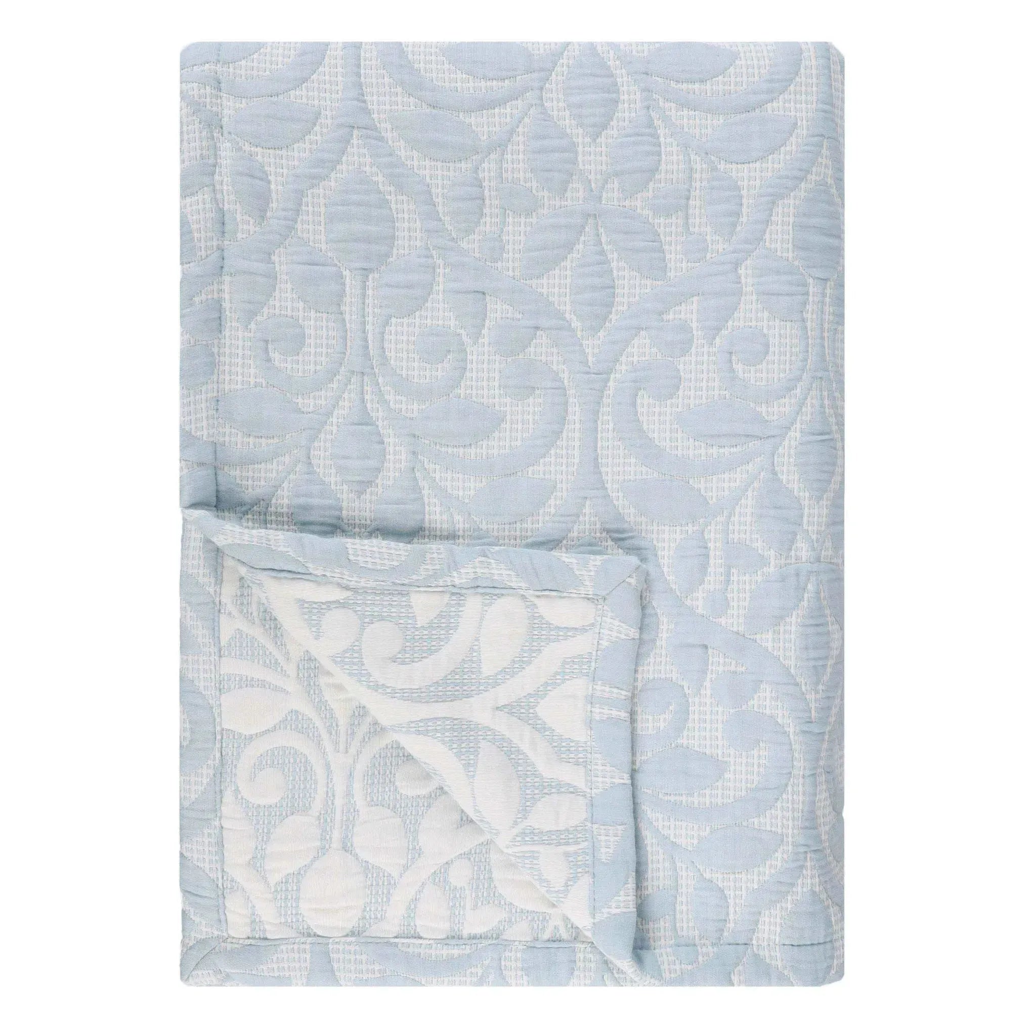 Vineyard Cotton Blend Medium Weight Matelasse Floral Scroll Coverlet - Coverlet by Superior Brand