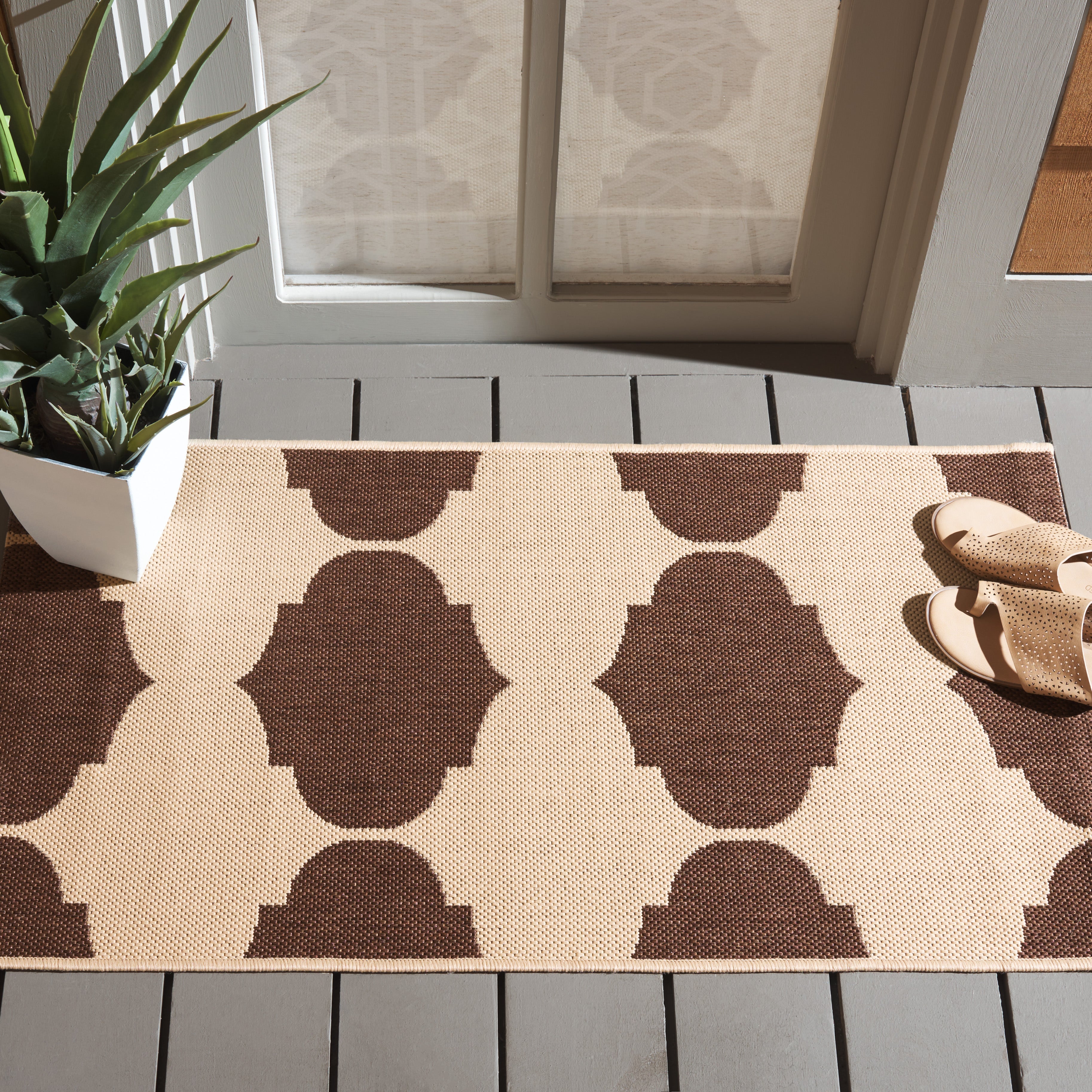 COURTYARD 6162-402 BEIGE CHOCOLATE