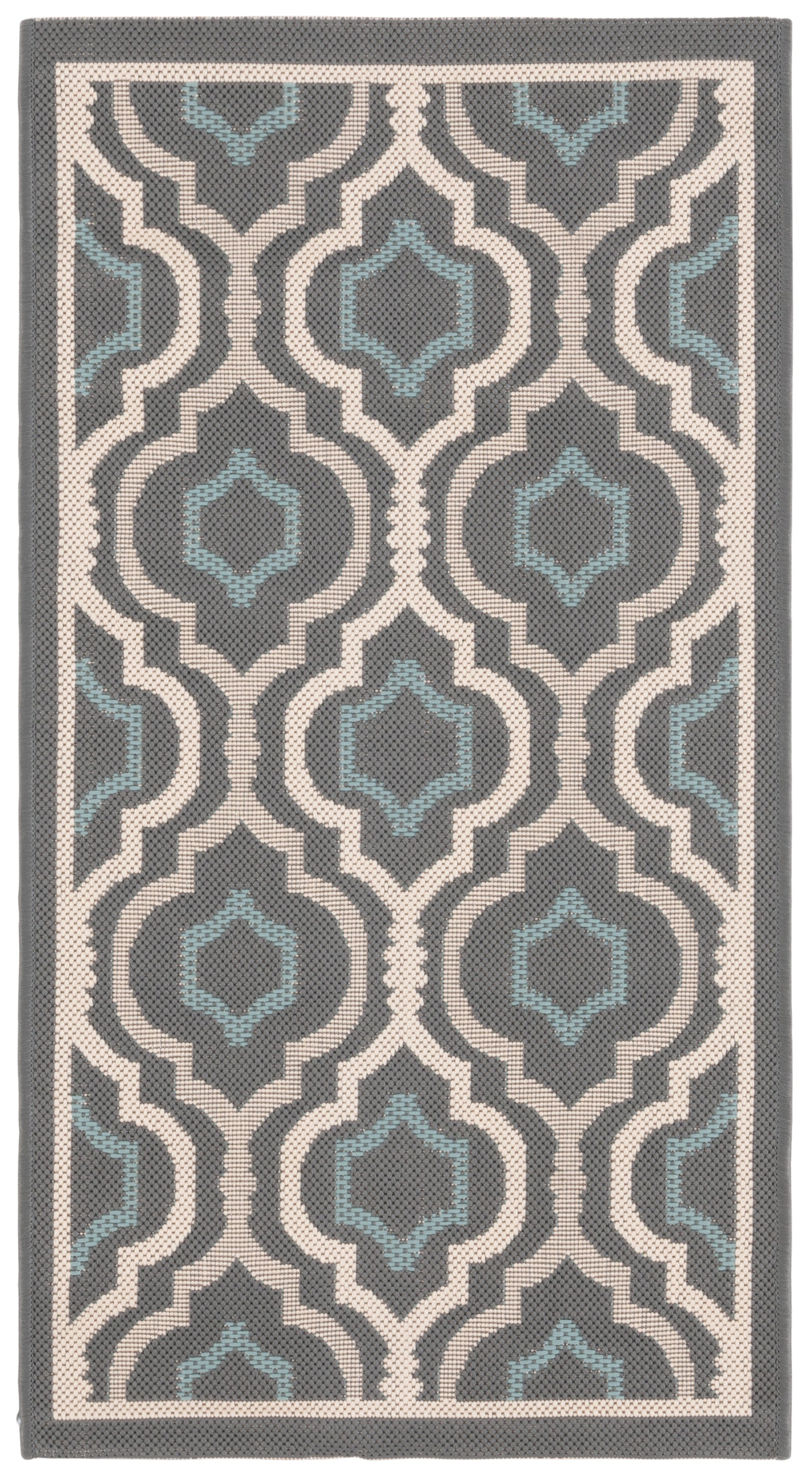 COURTYARD 7938-23621 ANTHRACITE BEIGE W/ AQUA WEFT