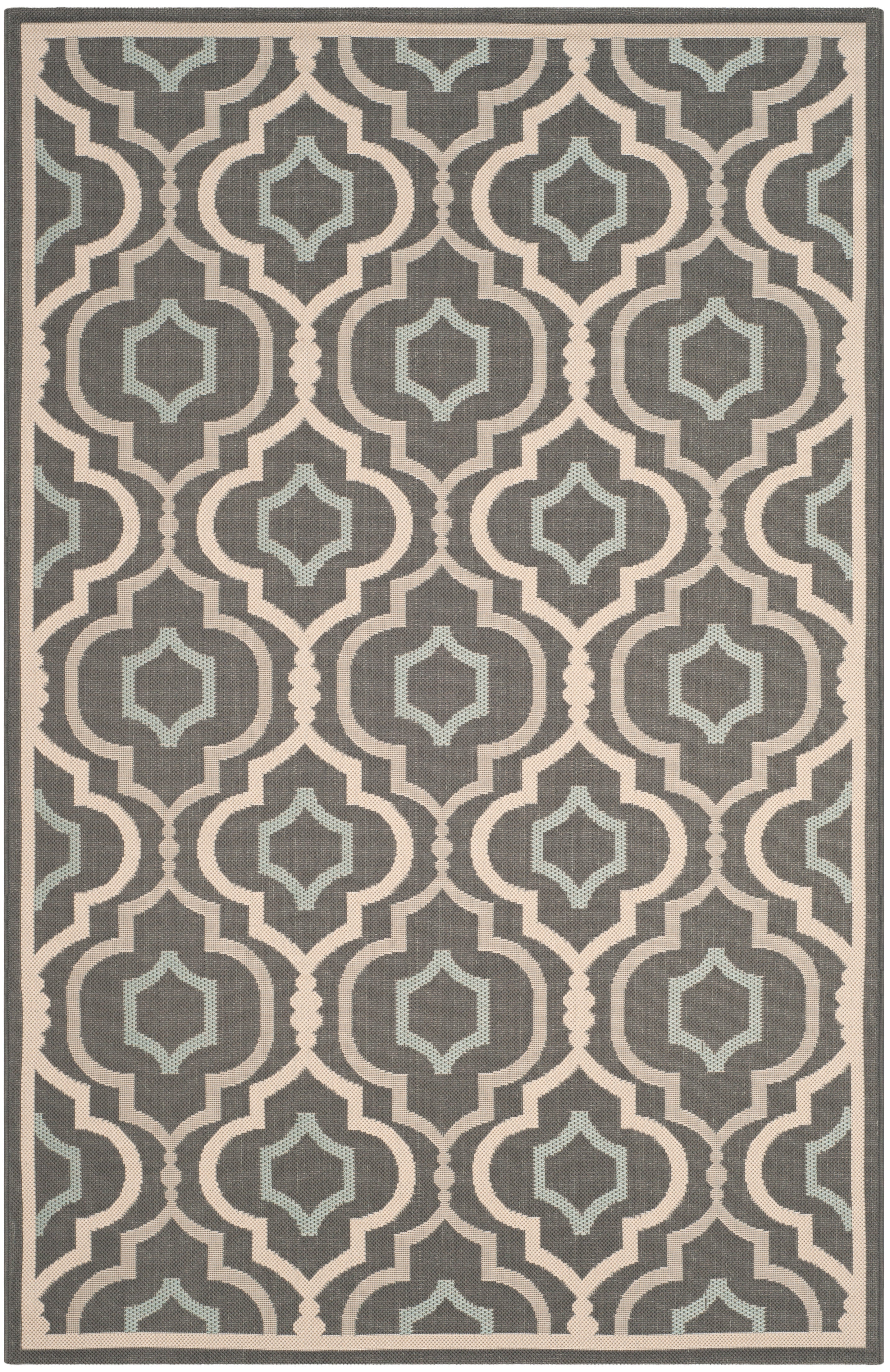 COURTYARD 7938-23621 ANTHRACITE BEIGE W/ AQUA WEFT