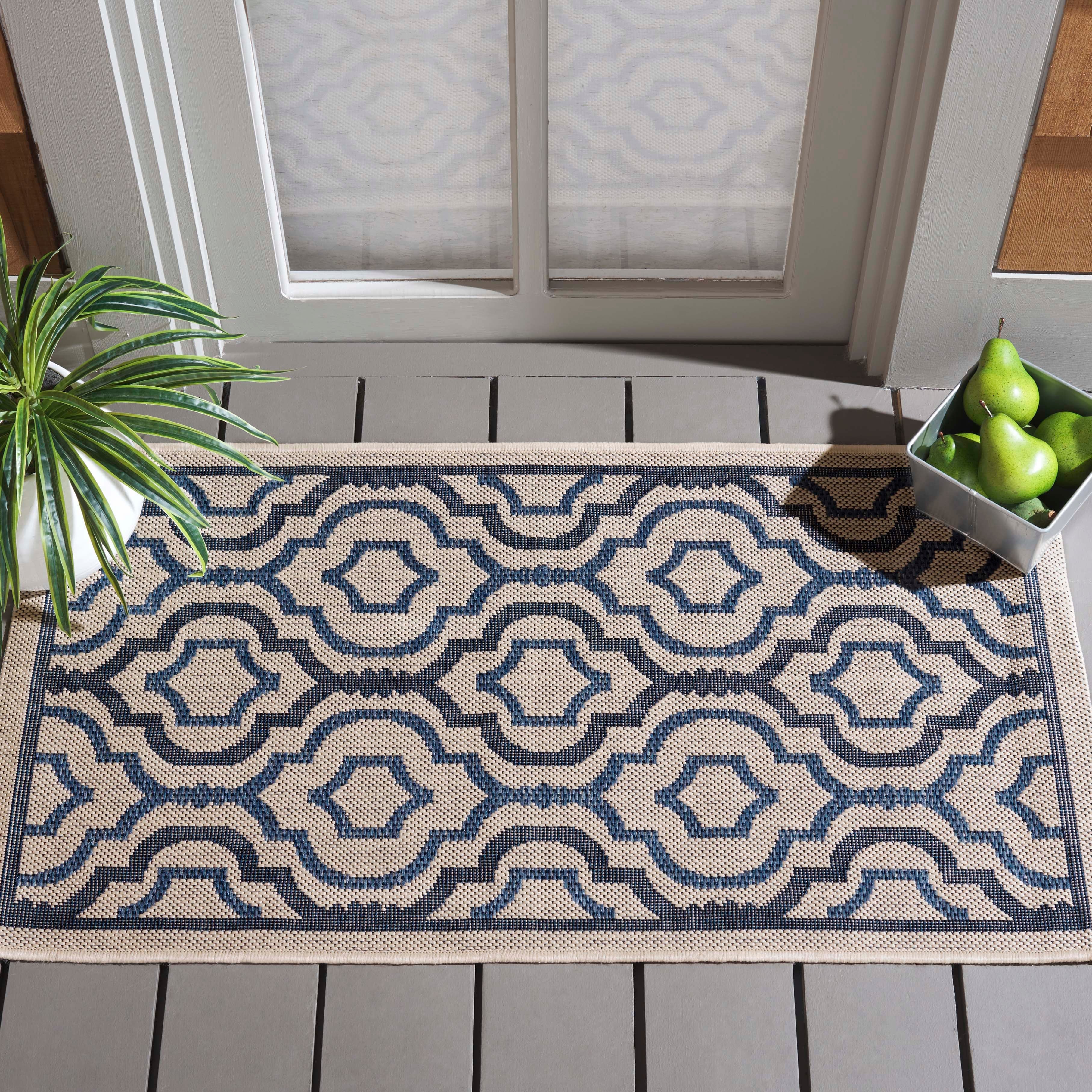 COURTYARD 7938-23621 ANTHRACITE BEIGE W/ AQUA WEFT