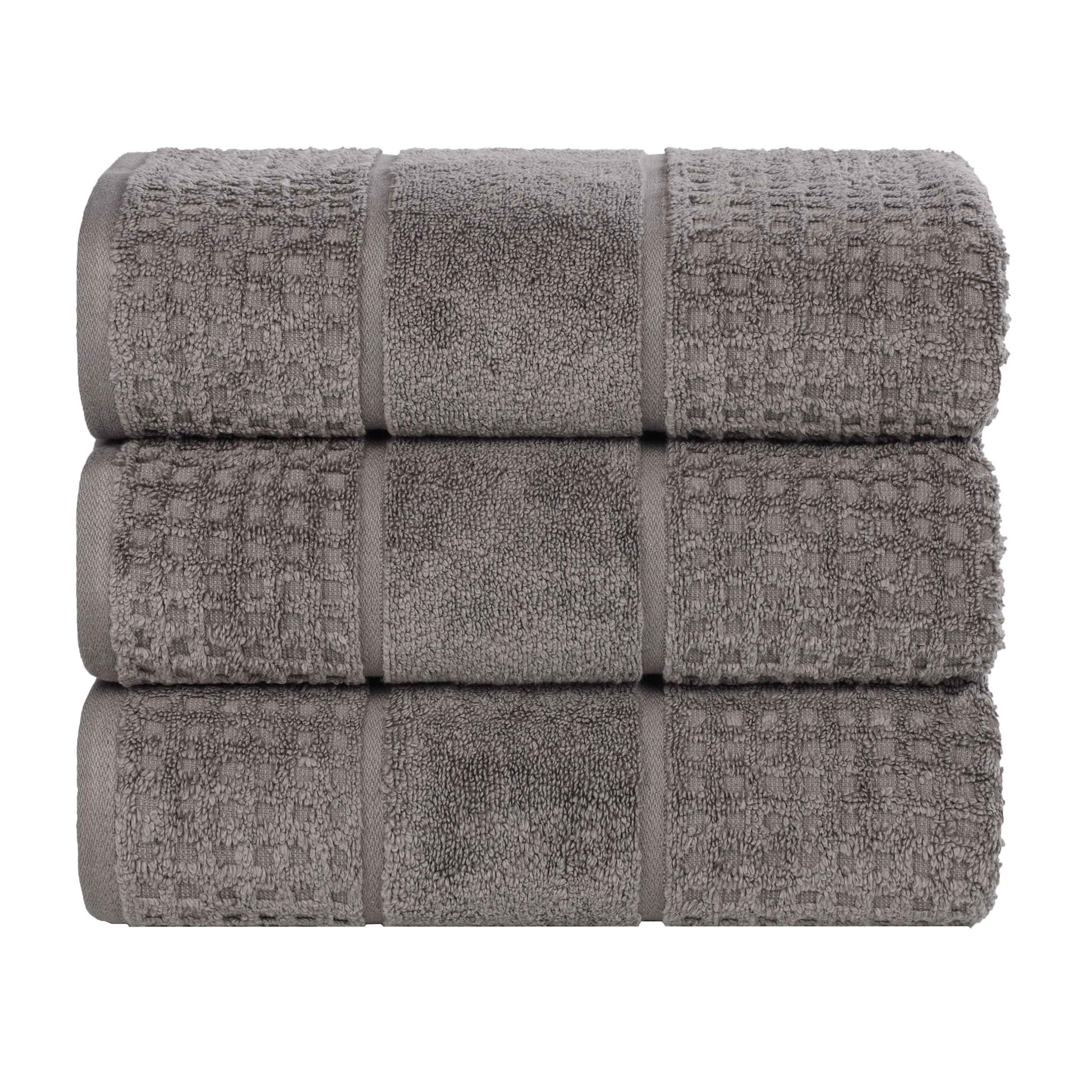 Napa Zero Twist Cotton Solid Waffle Honeycomb Bath Towel Set of 3 - Bath Towel by Superior Brand