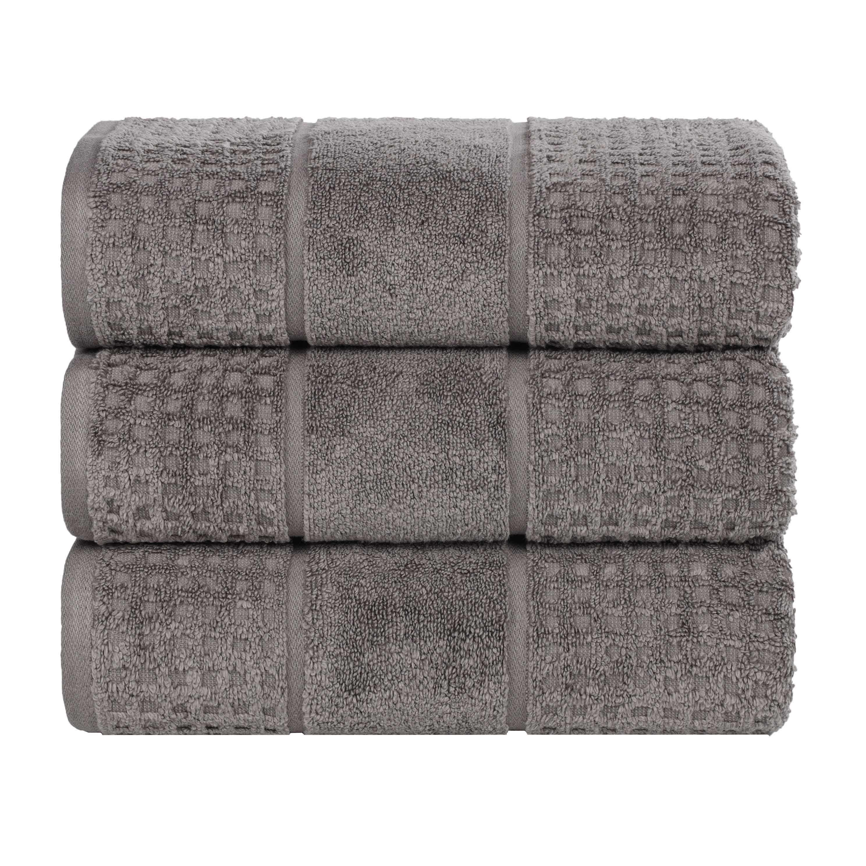 Napa Zero Twist Cotton Solid Waffle Honeycomb Bath Towel Set of 3 - Bath Towel by Superior Brand