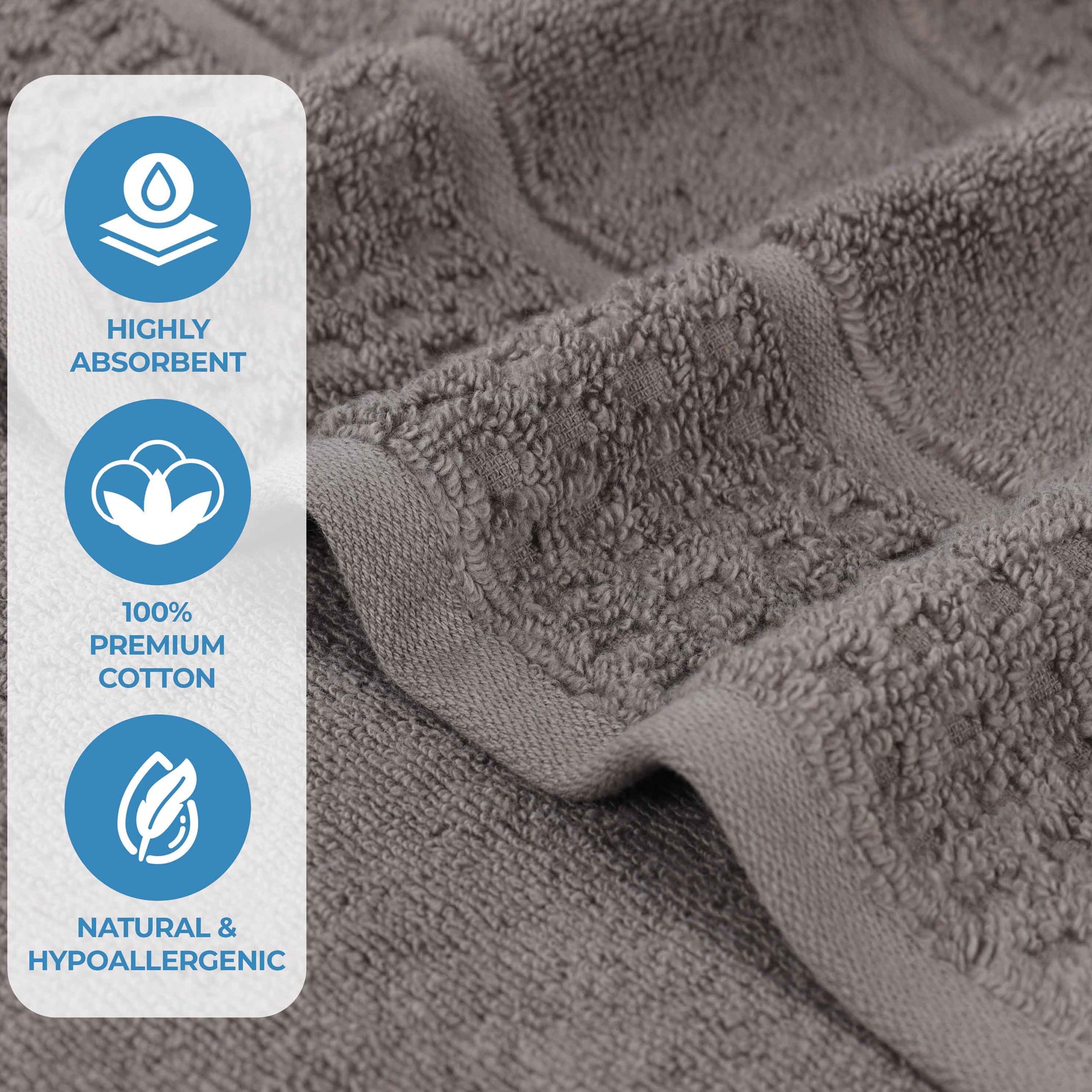 Napa Zero Twist Cotton Solid Waffle Honeycomb Bath Towel Set of 3 - Bath Towel by Superior Brand