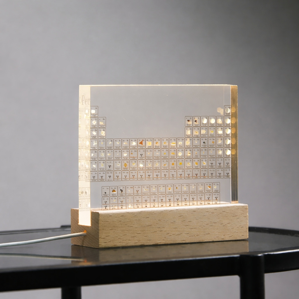 Acrylic Periodic Table Figurine – Mendeleev Science Desk Ornament Room Decor