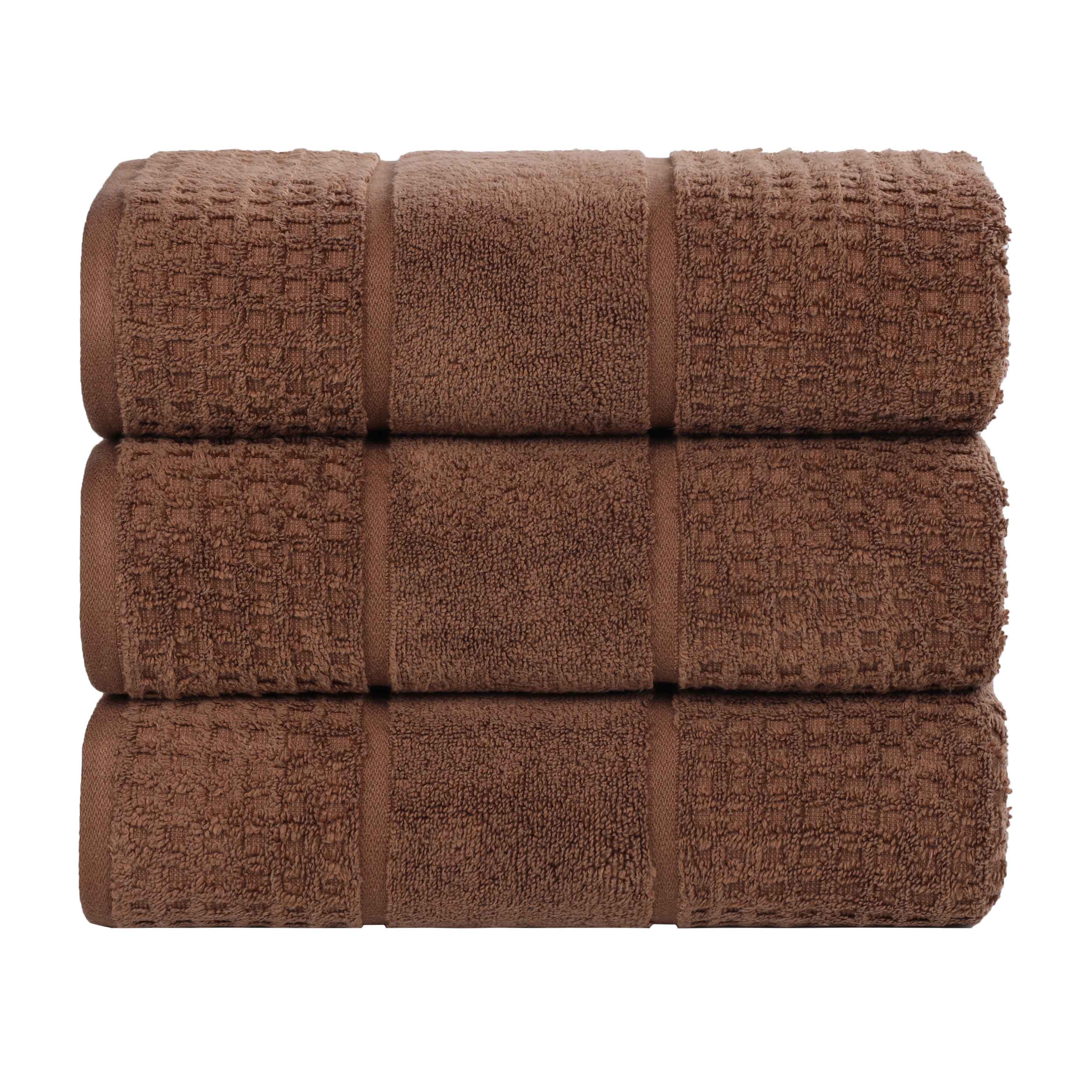 Napa Zero Twist Cotton Solid Waffle Honeycomb Bath Towel Set of 3 - Bath Towel by Superior Brand
