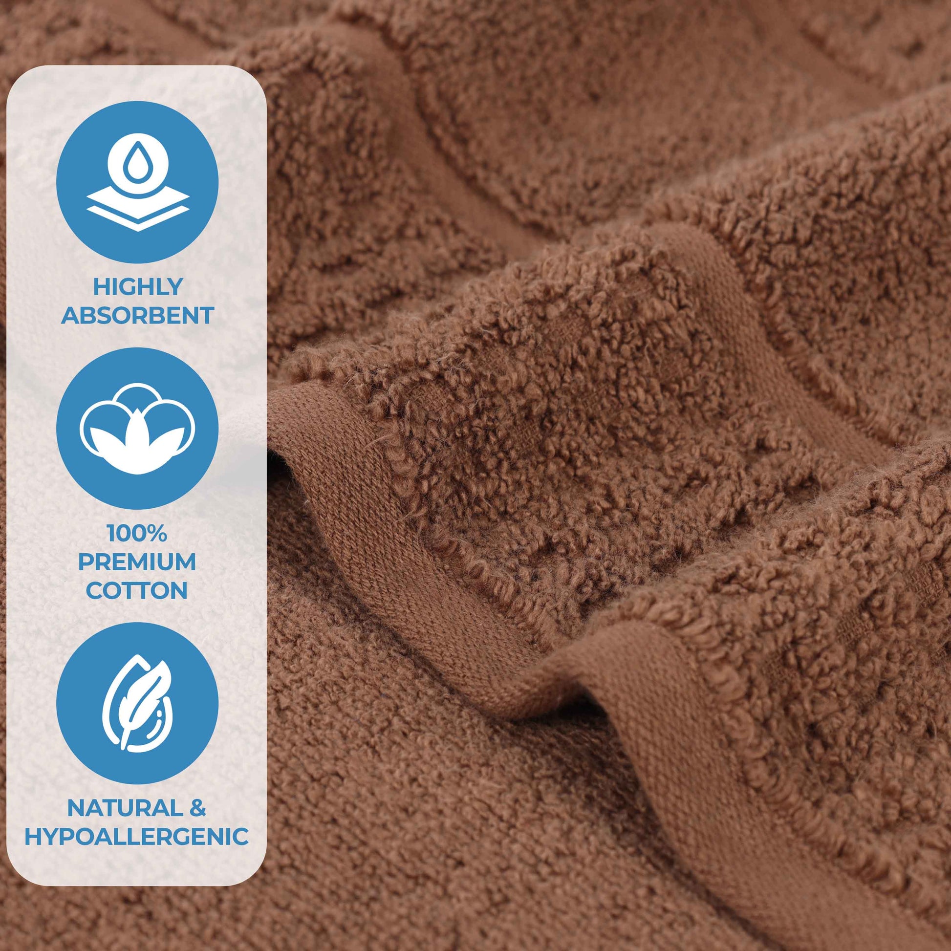 Napa Zero Twist Cotton Solid Waffle Honeycomb Bath Towel Set of 3 - Bath Towel by Superior Brand