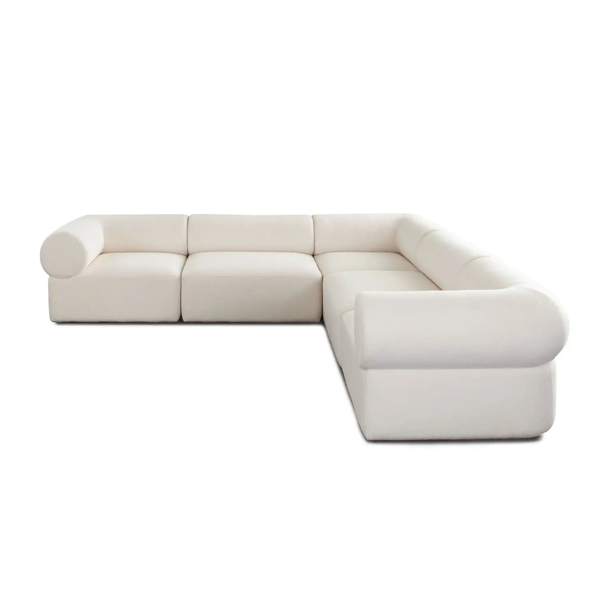 Zia 5 Piece Modular Sectional Sofa – Ivory Sherpa