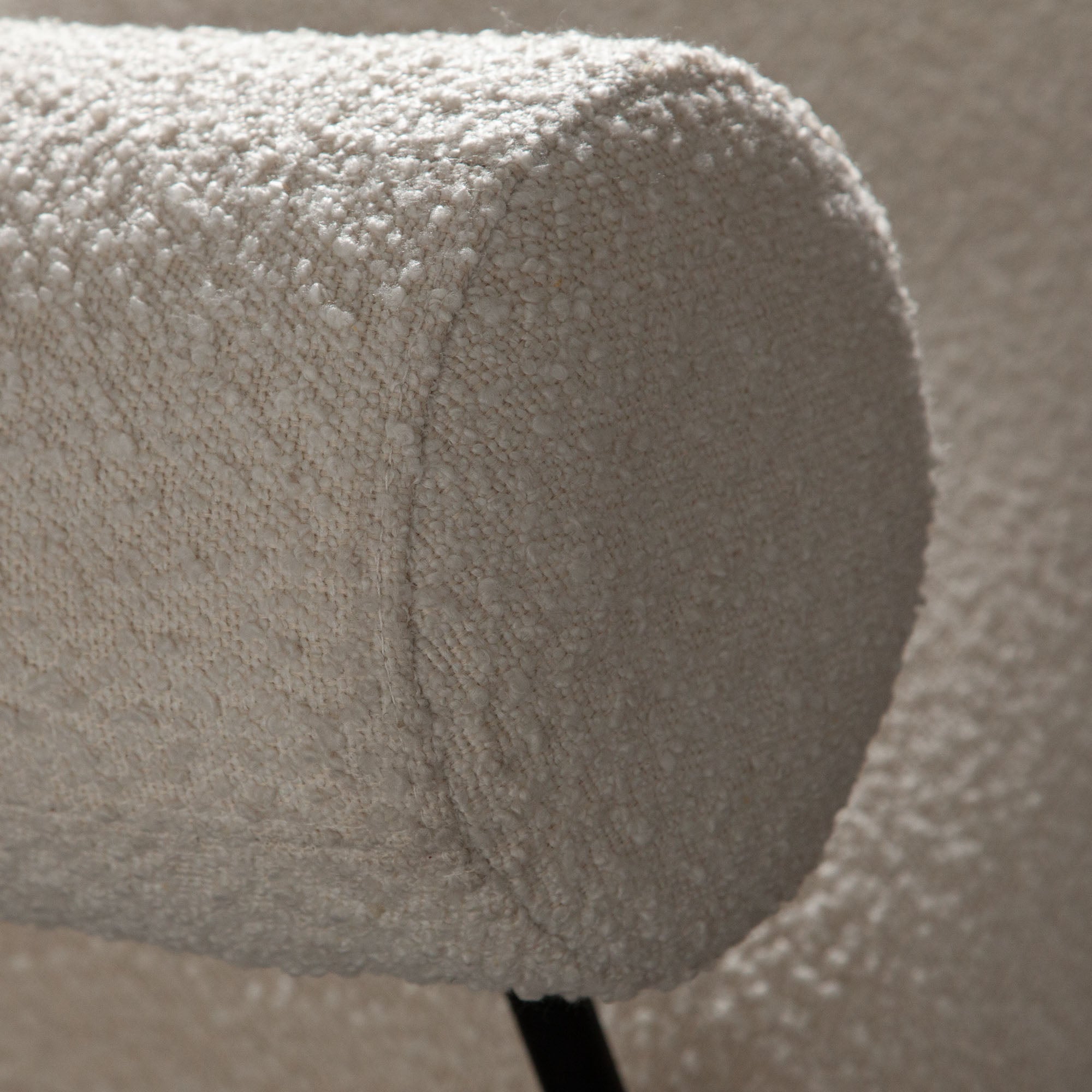 District Accent Chair in Ivory Boucle Fabric w/ Black Metal Frame by Diamond Sofa