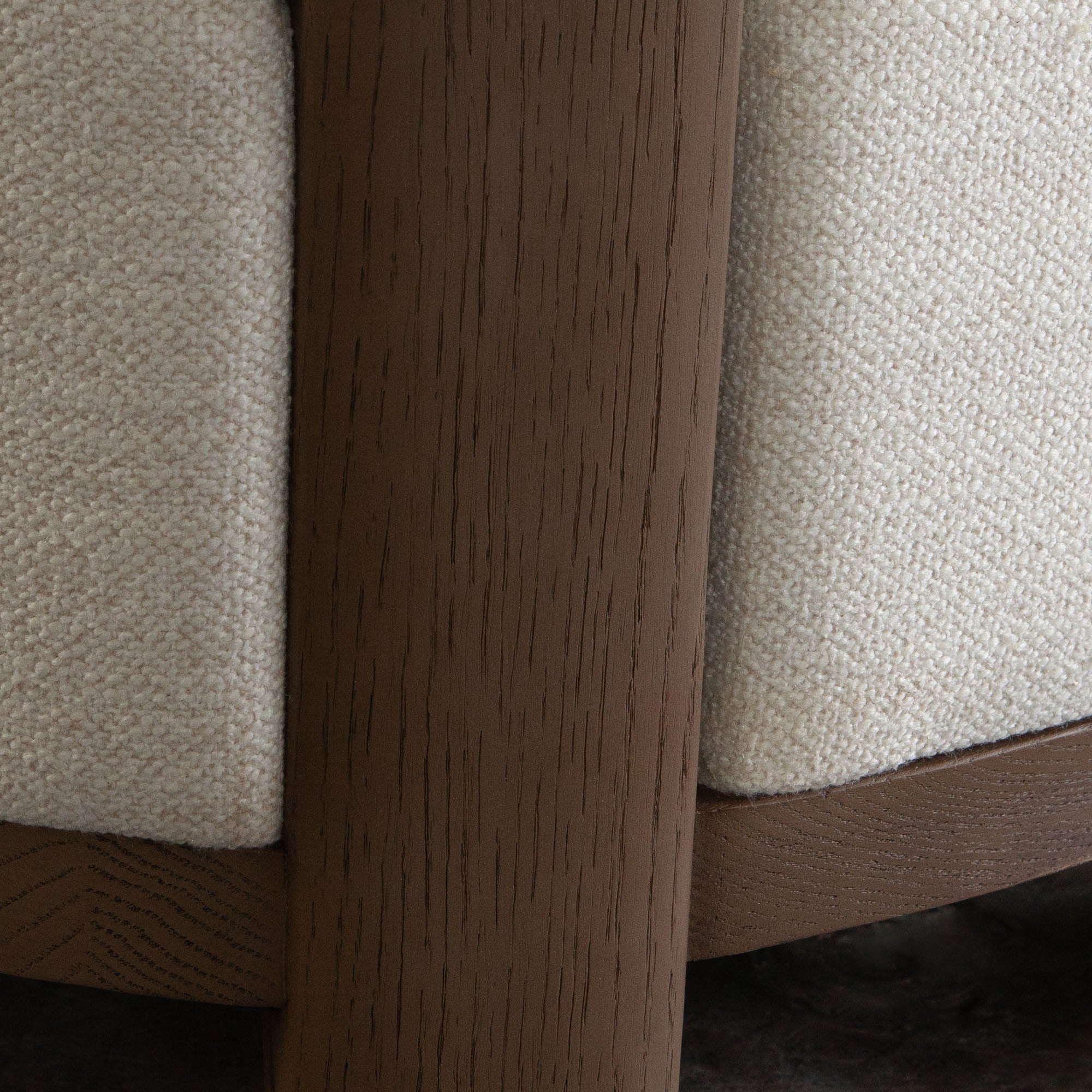 Dove Armless Accent Chair in Cream Polyester Fabric with Wood Trim by Diamond Sofa