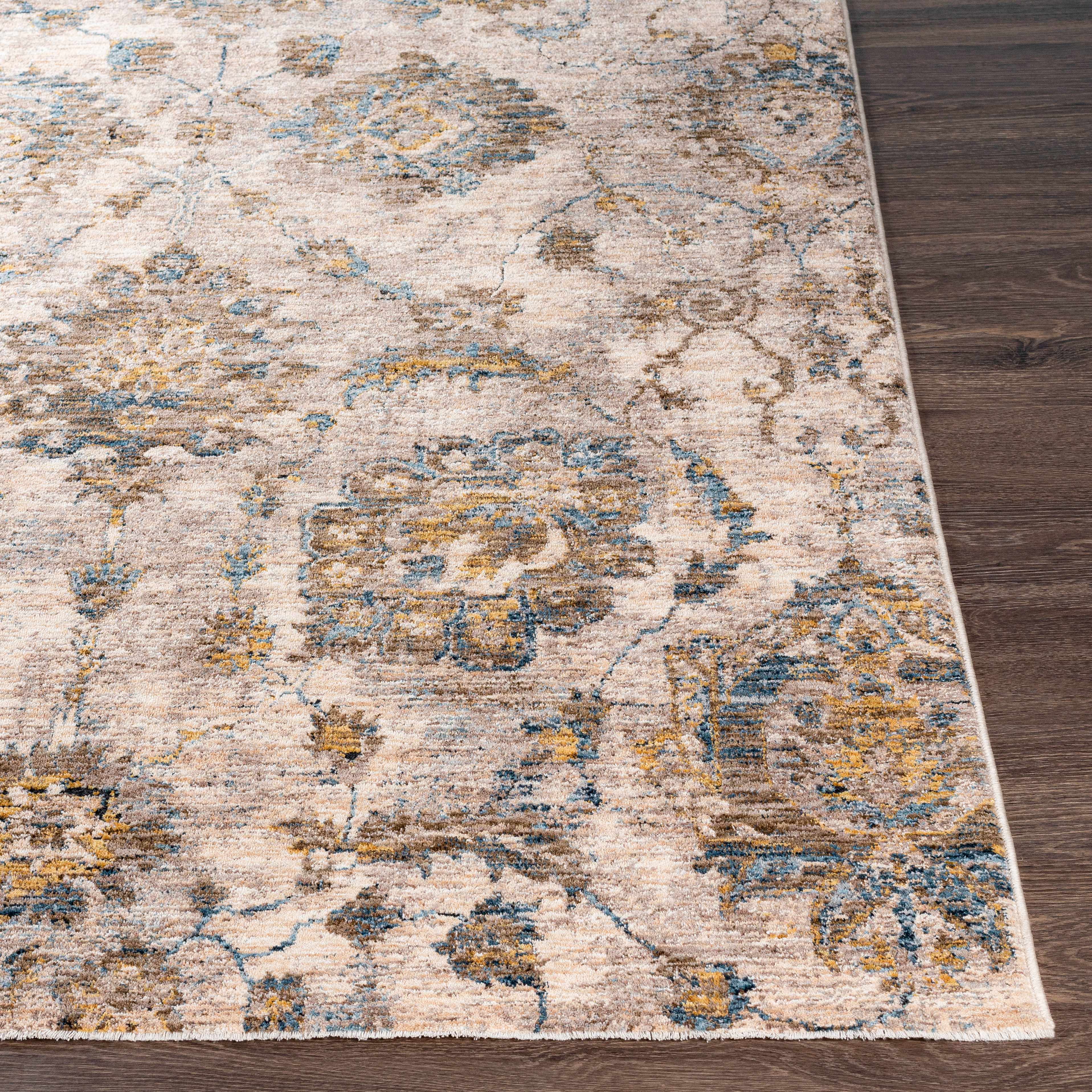 Morinville Teal Floral Rug