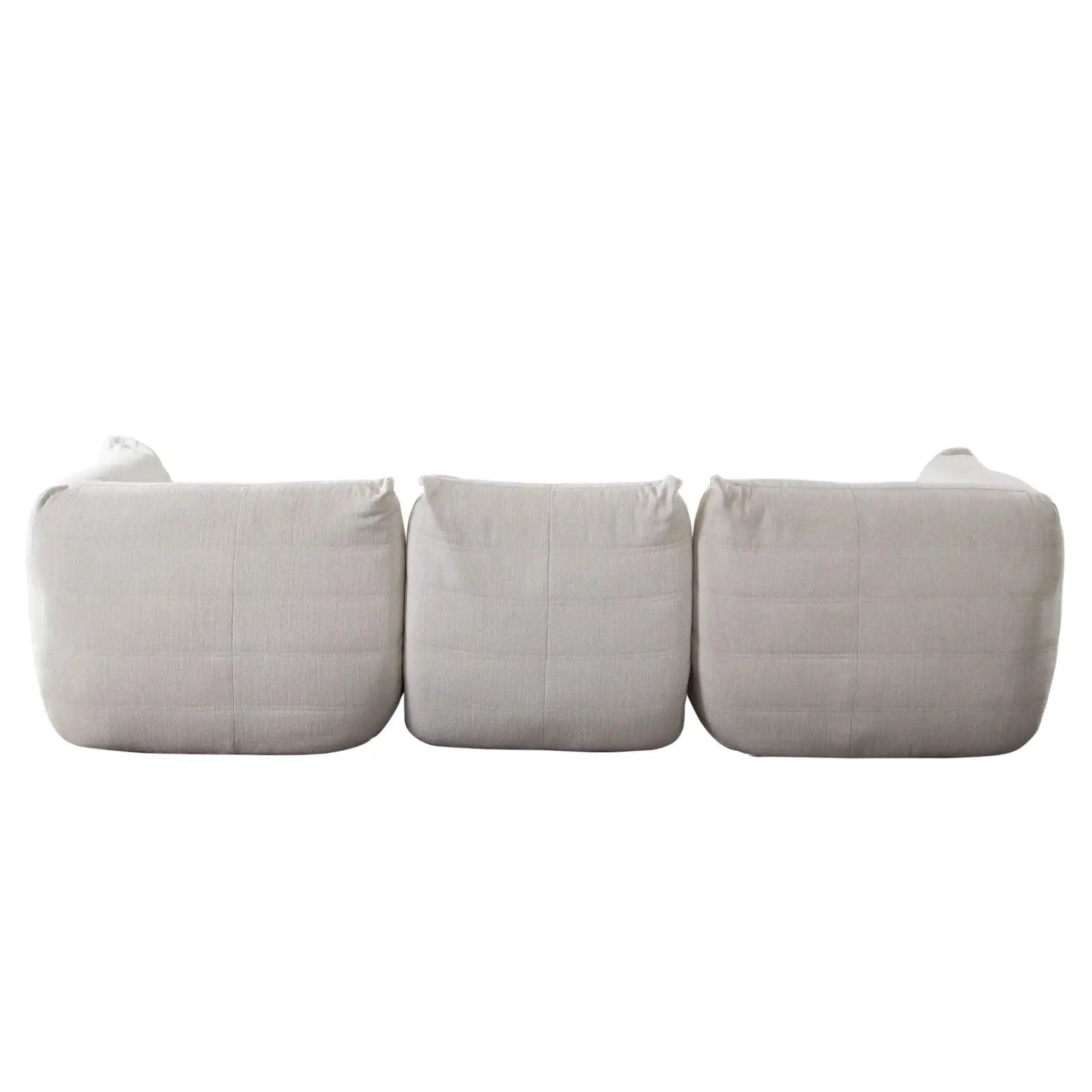 Ezra 3 Piece Modular Lounger – Cream Fabric
