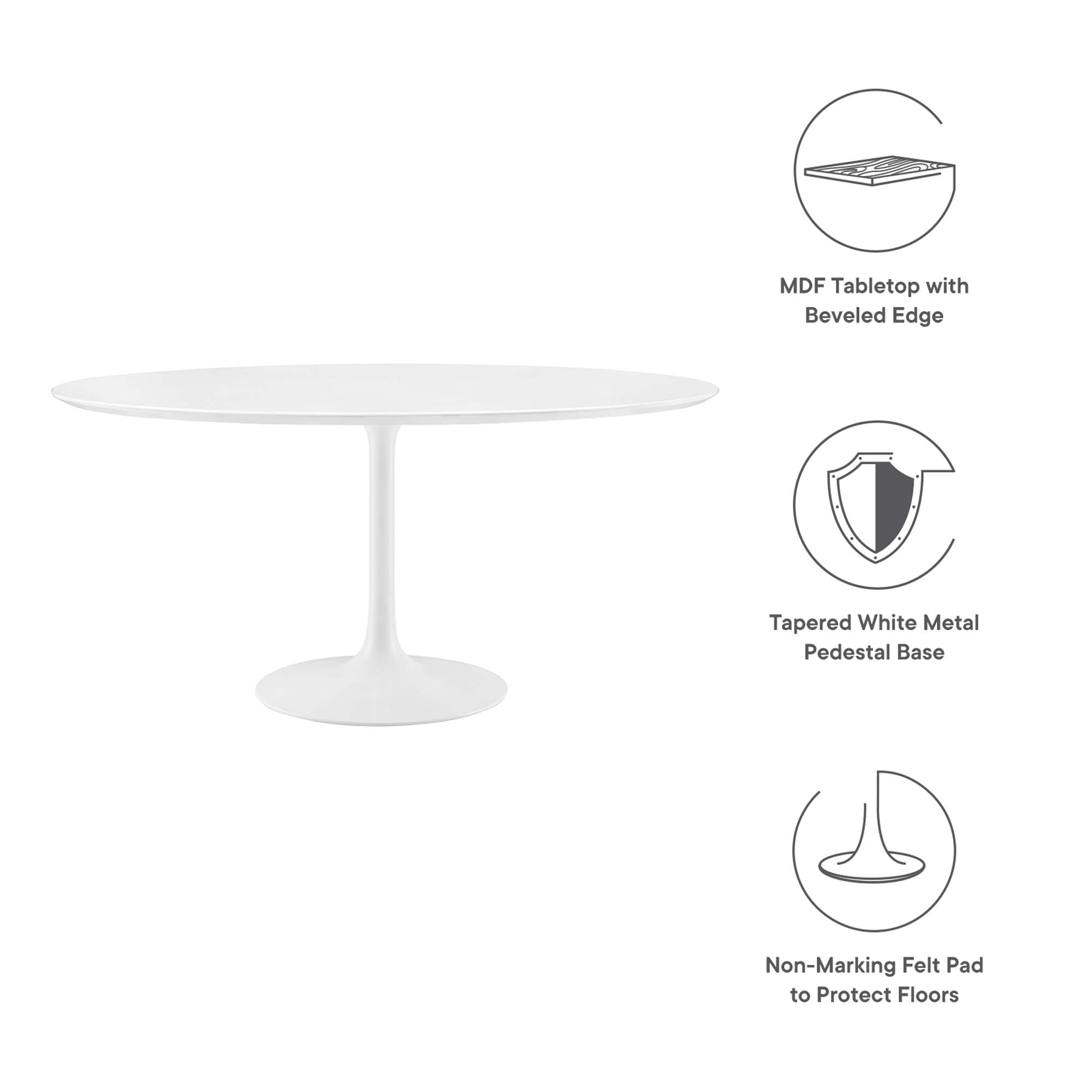 Lippa 60" Round Wood Dining Table by Modway - Best Buy Furniture