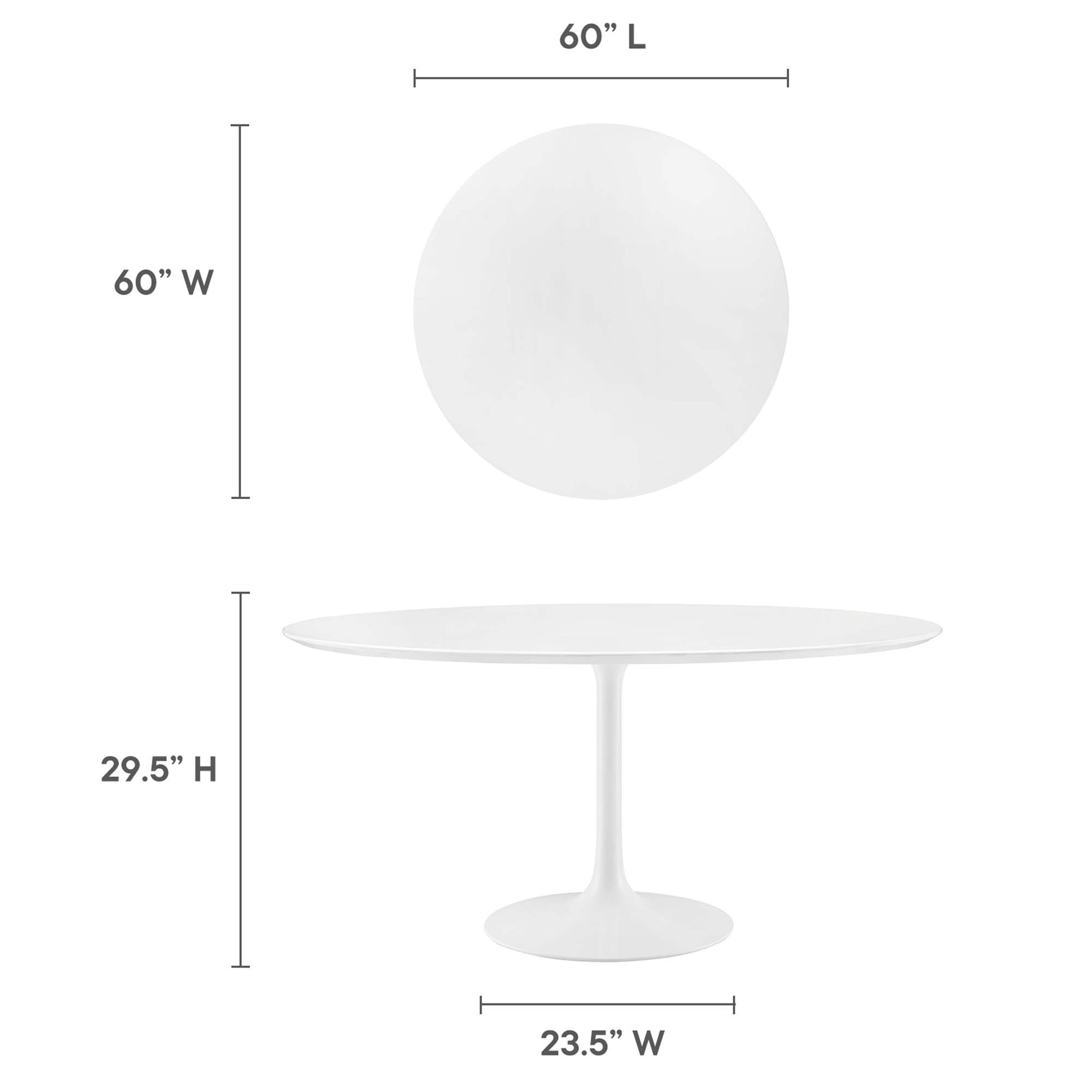 Lippa 60" Round Wood Dining Table by Modway - Best Buy Furniture