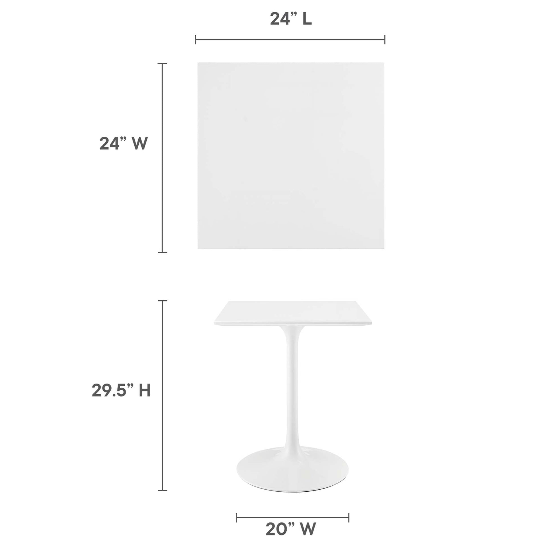 Lippa 24" Square Wood Dining Table by Modway - Best Buy Furniture