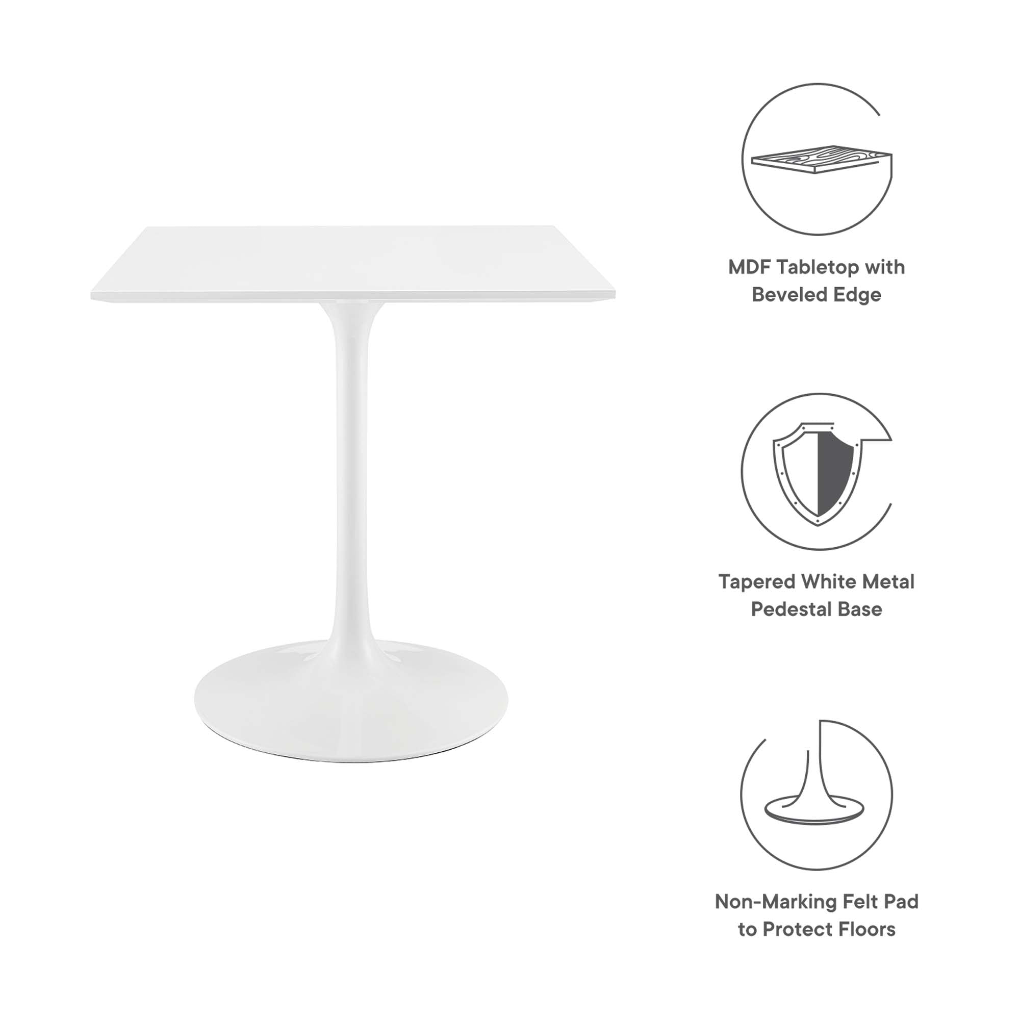 Lippa 28" Square Wood Dining Table by Modway - Best Buy Furniture