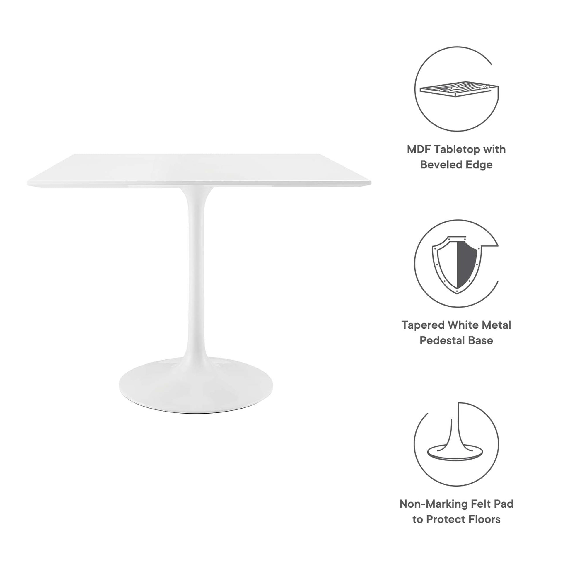 Lippa 36" Square Wood Dining Table by Modway - Best Buy Furniture