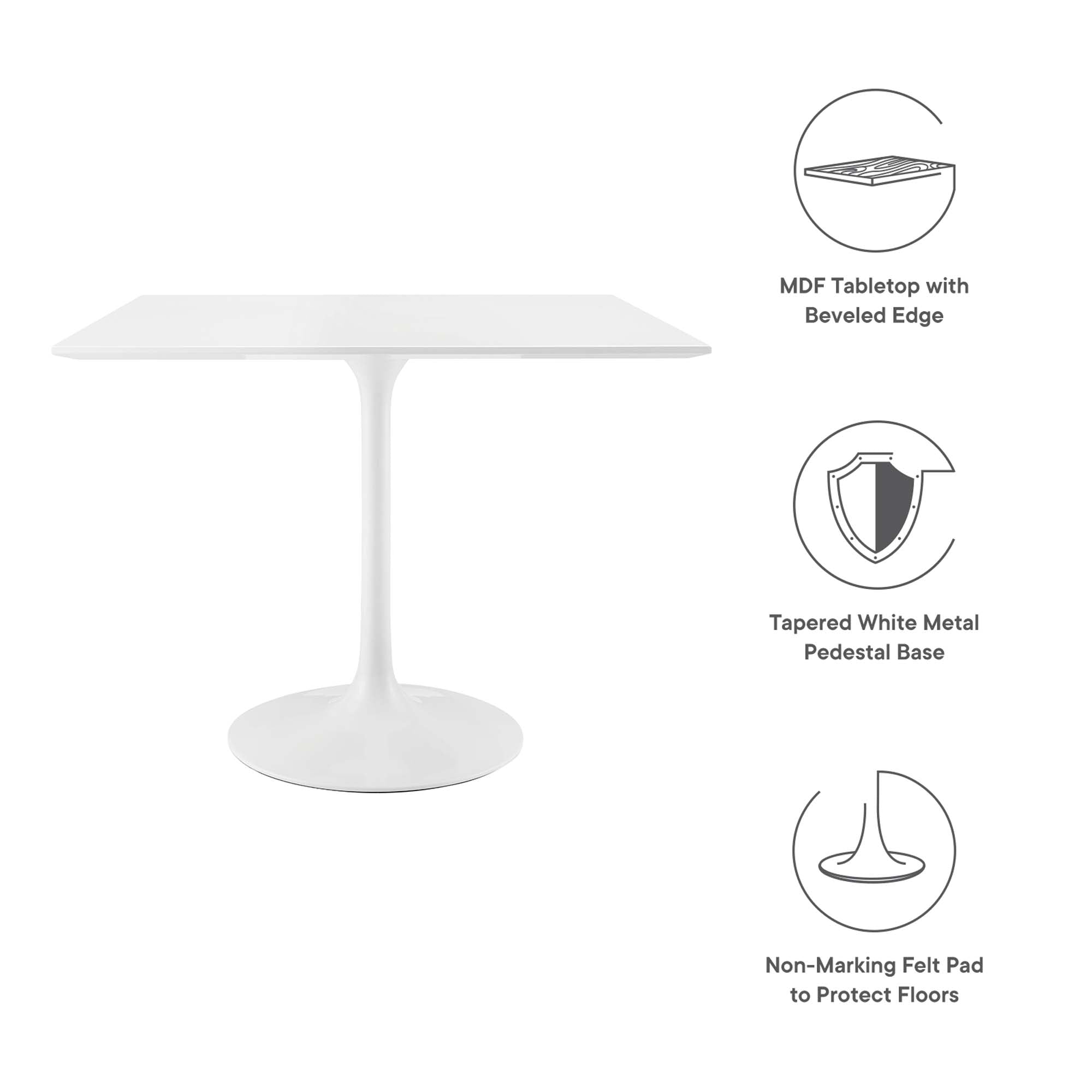 Lippa 36" Square Wood Dining Table by Modway - Best Buy Furniture