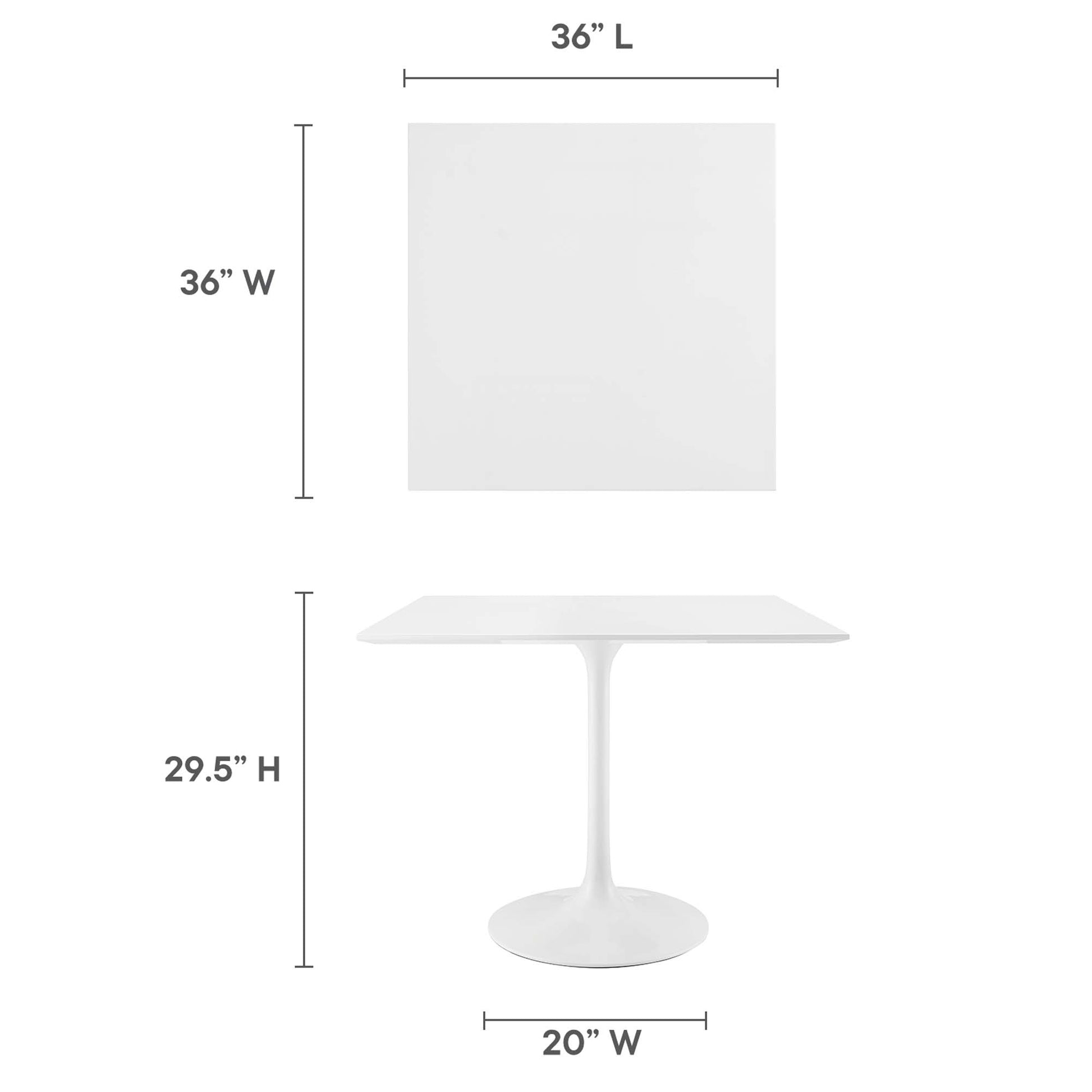 Lippa 36" Square Wood Dining Table by Modway - Best Buy Furniture