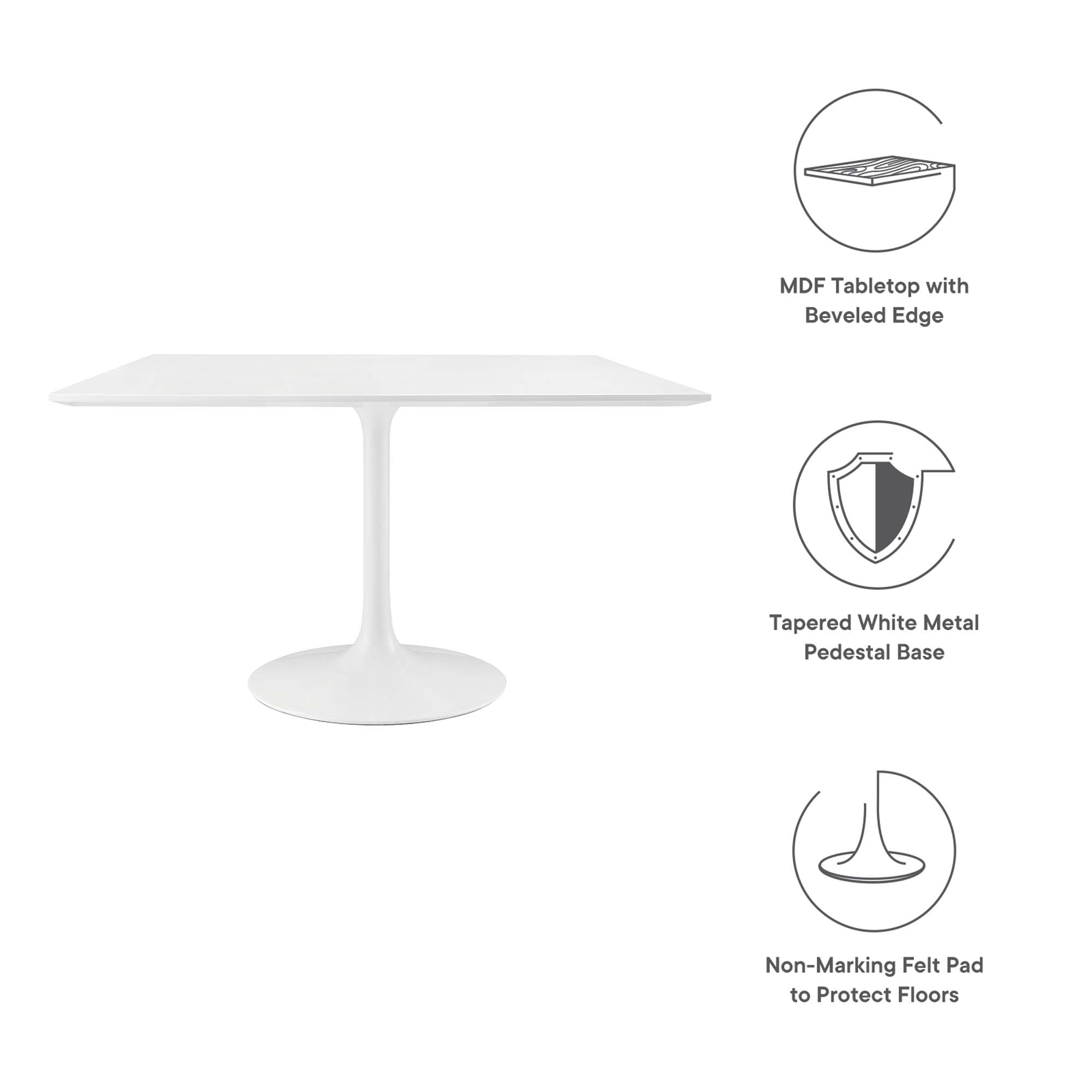 Lippa 48" Square Wood Dining Table by Modway - Best Buy Furniture