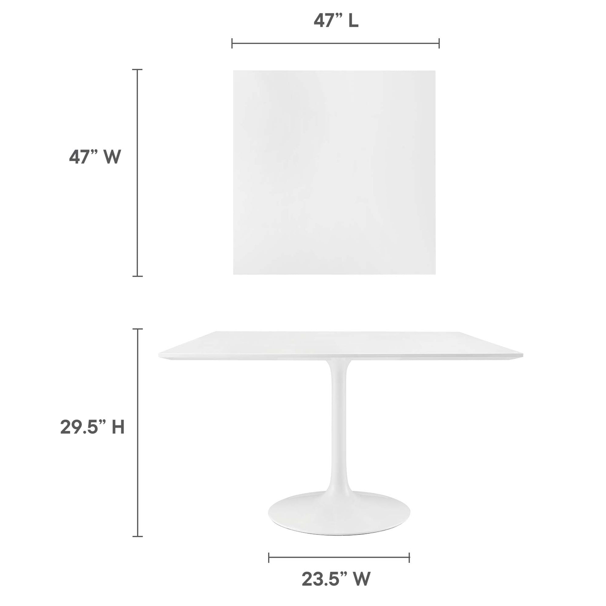 Lippa 48" Square Wood Dining Table by Modway - Best Buy Furniture