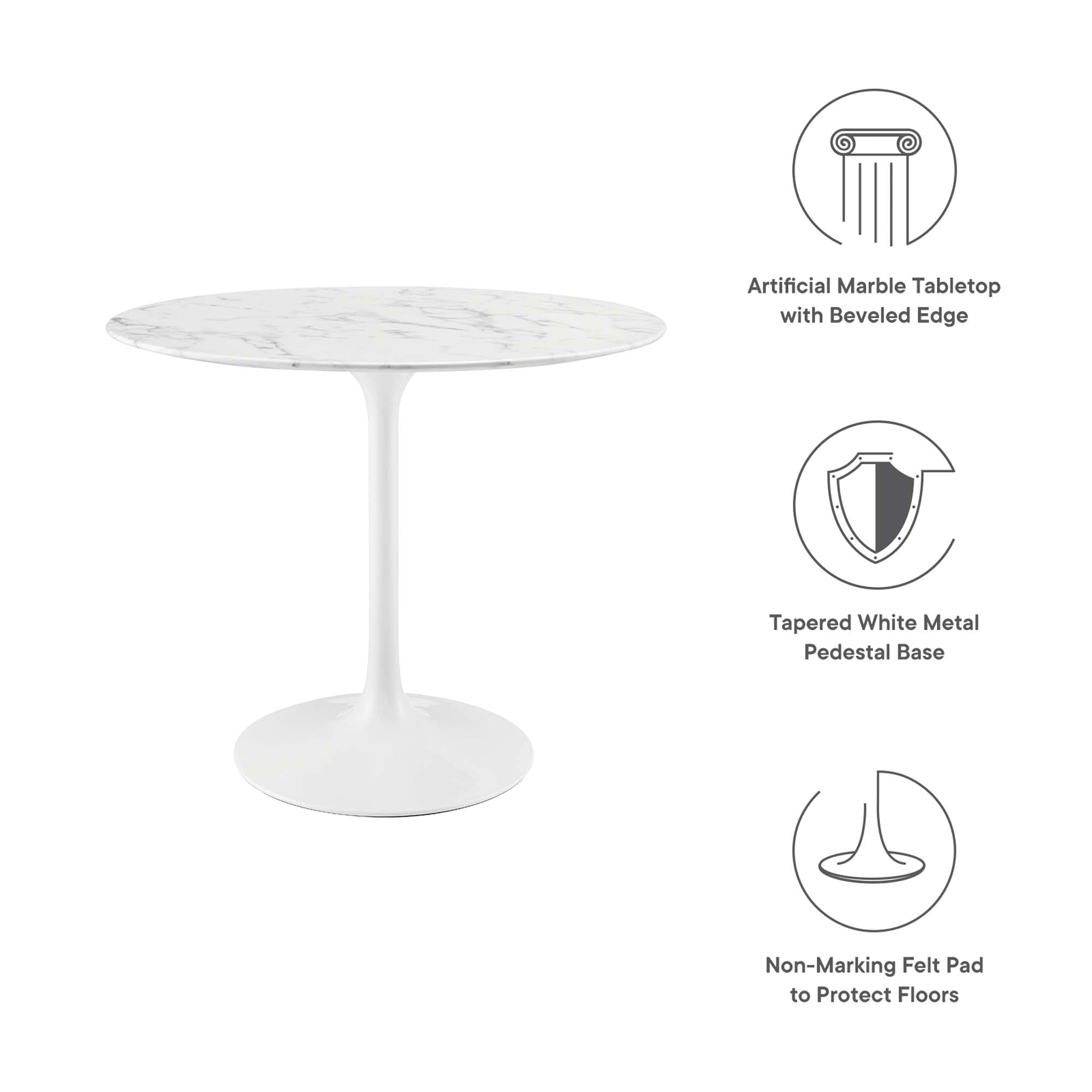 Lippa 36" Round Faux Marble Dining Table by Modway - Best Buy Furniture
