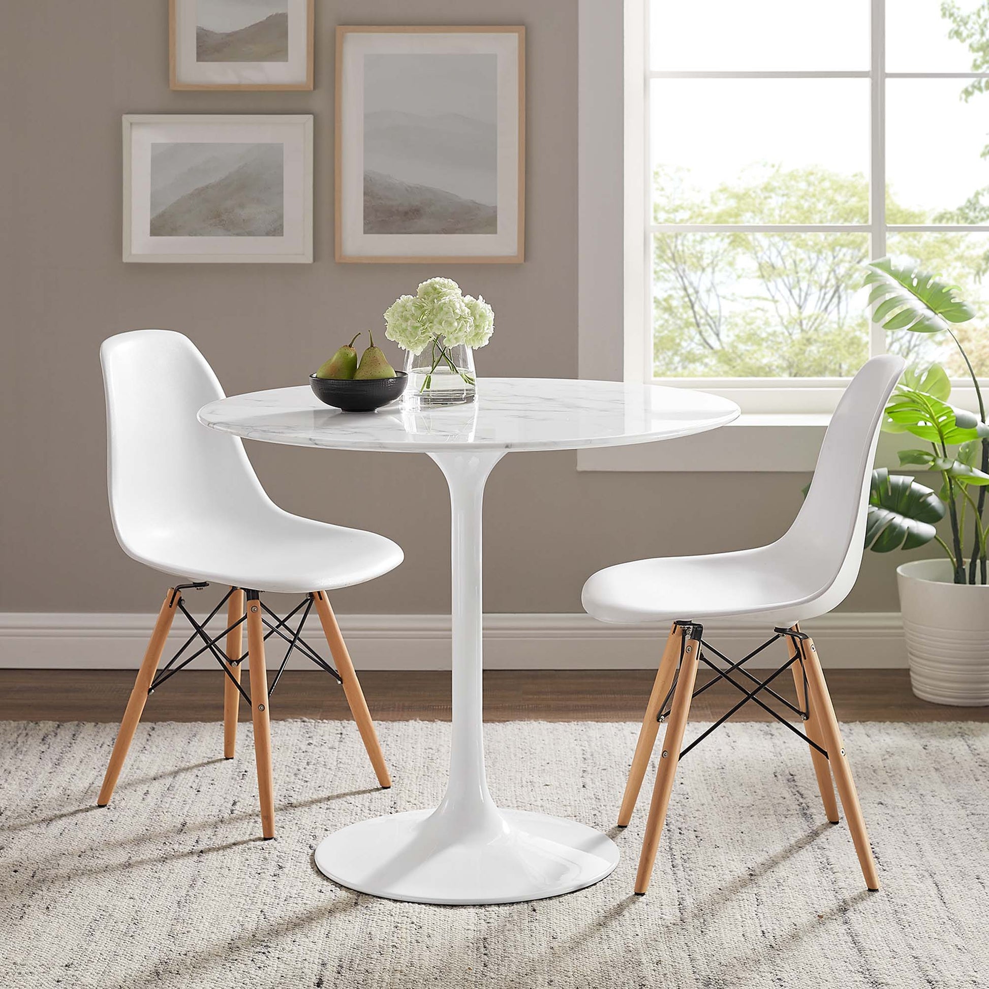 Lippa 36" Round Faux Marble Dining Table by Modway - Best Buy Furniture