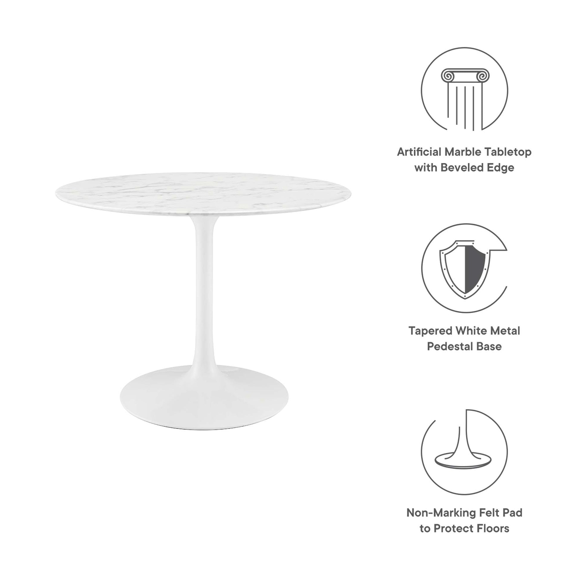Lippa 40" Round Faux Marble Dining Table by Modway - Best Buy Furniture
