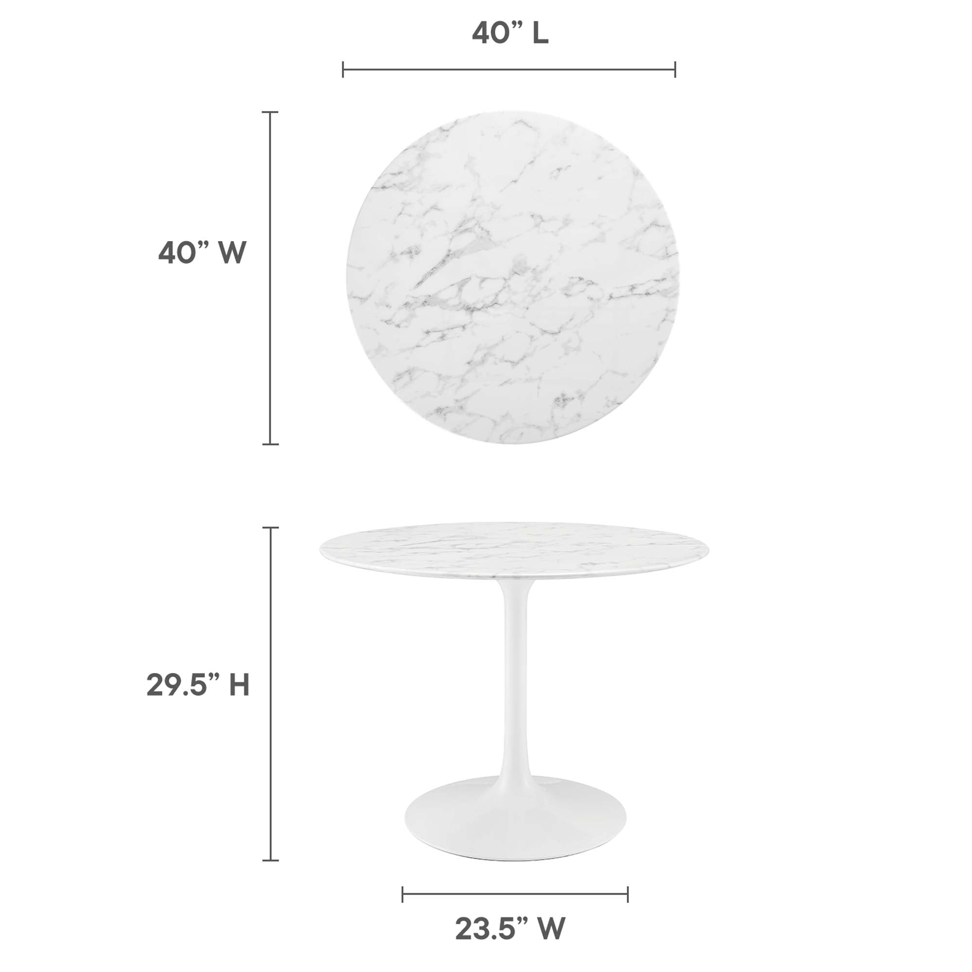 Lippa 40" Round Faux Marble Dining Table by Modway - Best Buy Furniture