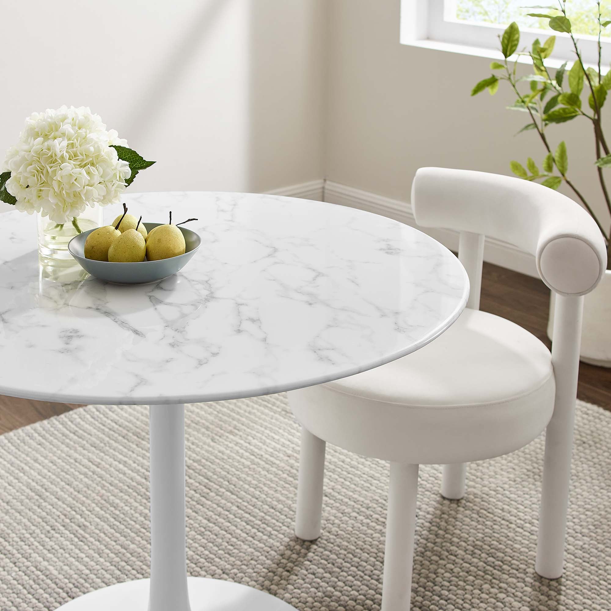Lippa 40" Round Faux Marble Dining Table by Modway - Best Buy Furniture