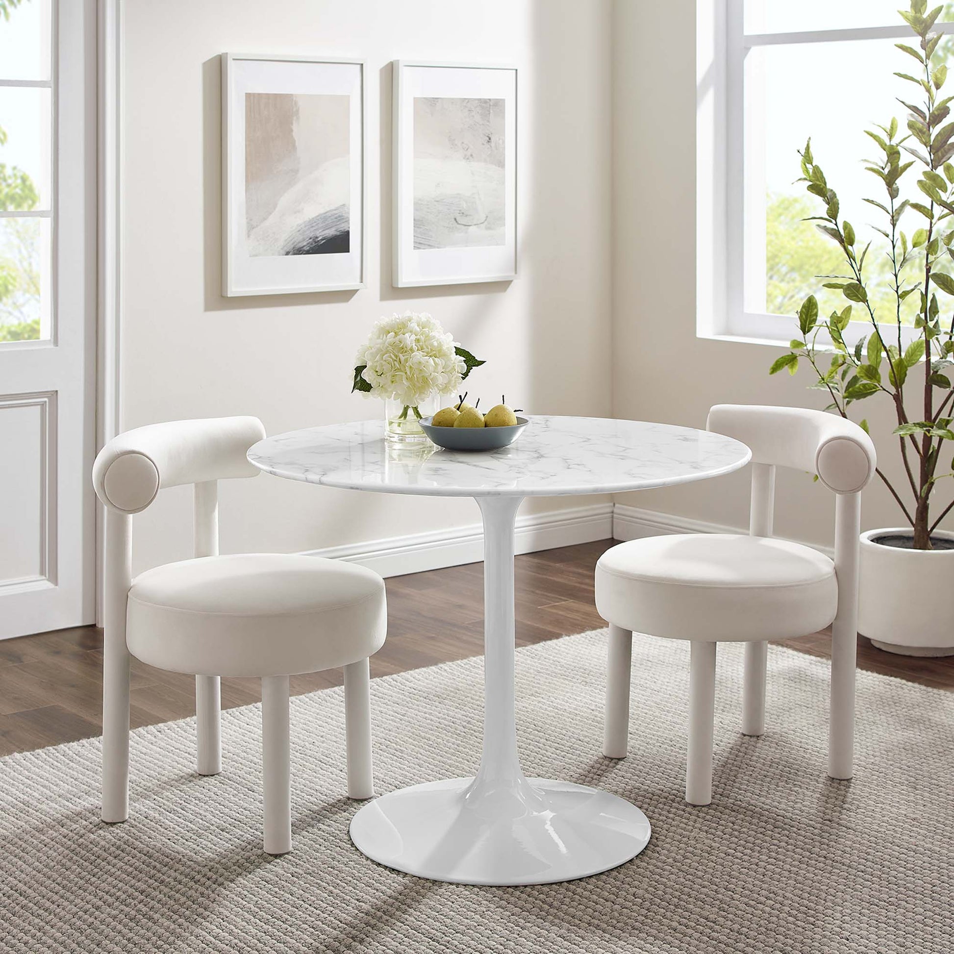 Lippa 40" Round Faux Marble Dining Table by Modway - Best Buy Furniture