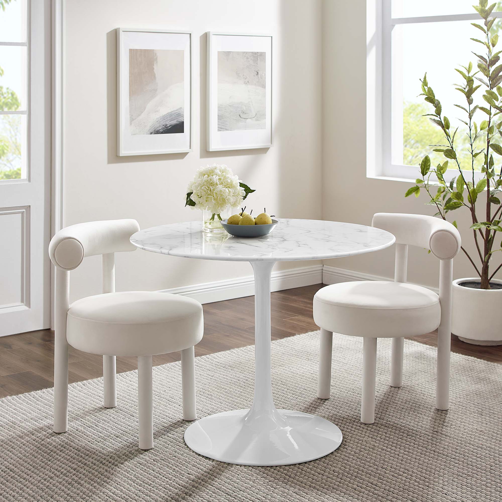 Lippa 40" Round Faux Marble Dining Table by Modway - Best Buy Furniture