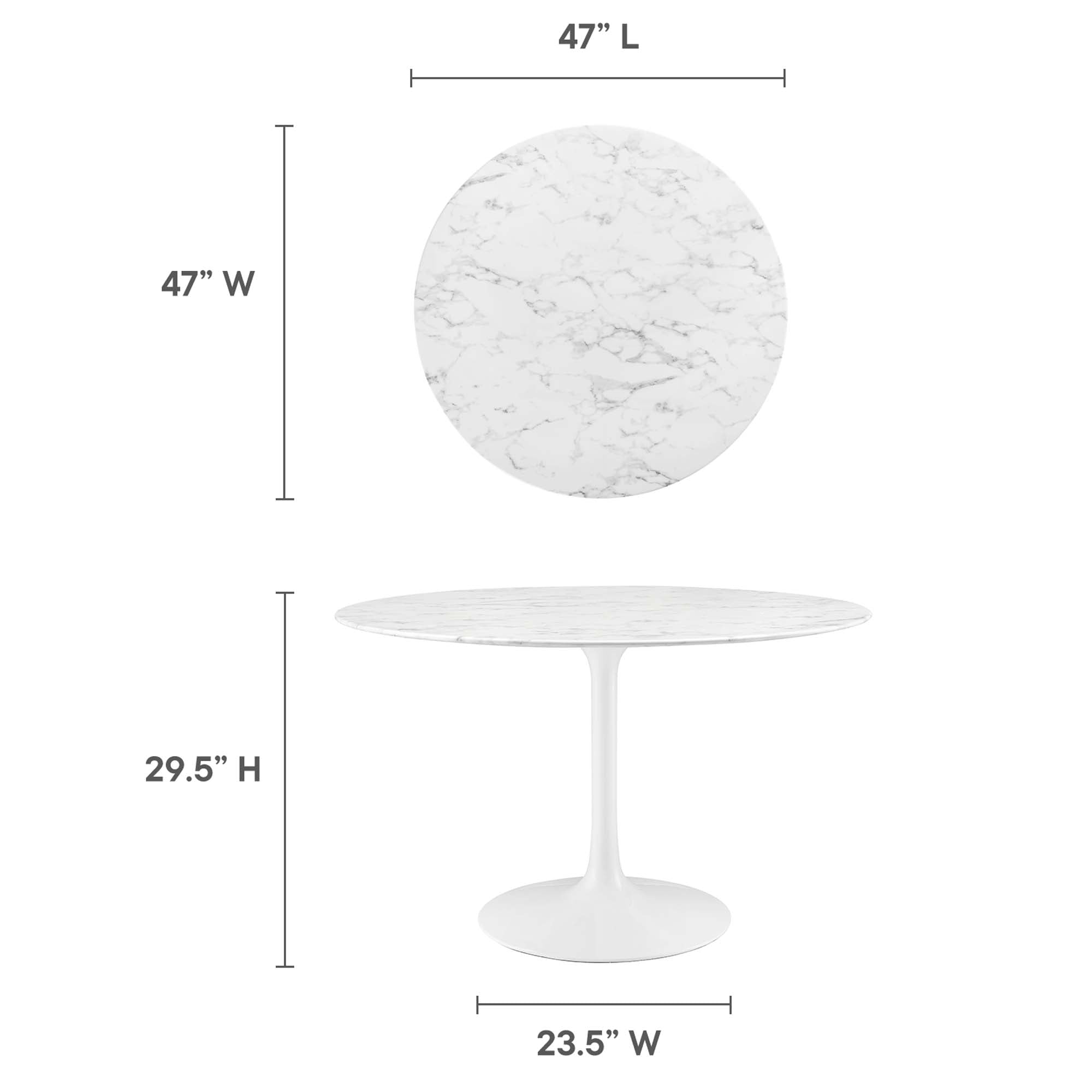 Lippa 48" Round Faux Marble Dining Table by Modway - Best Buy Furniture