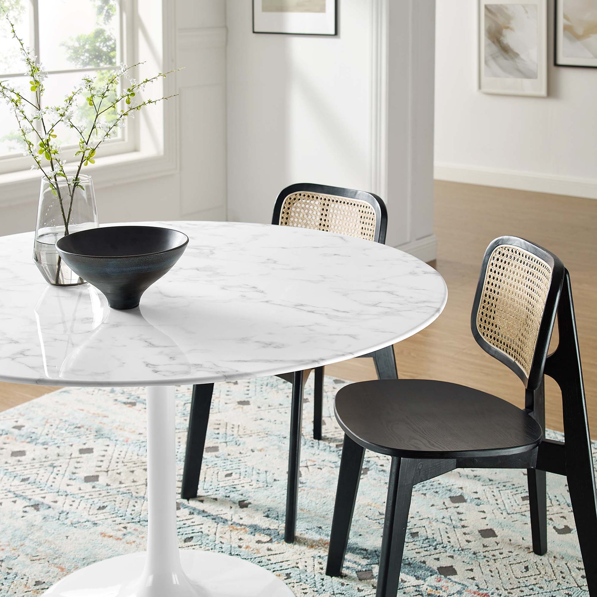 Lippa 48" Round Faux Marble Dining Table by Modway - Best Buy Furniture