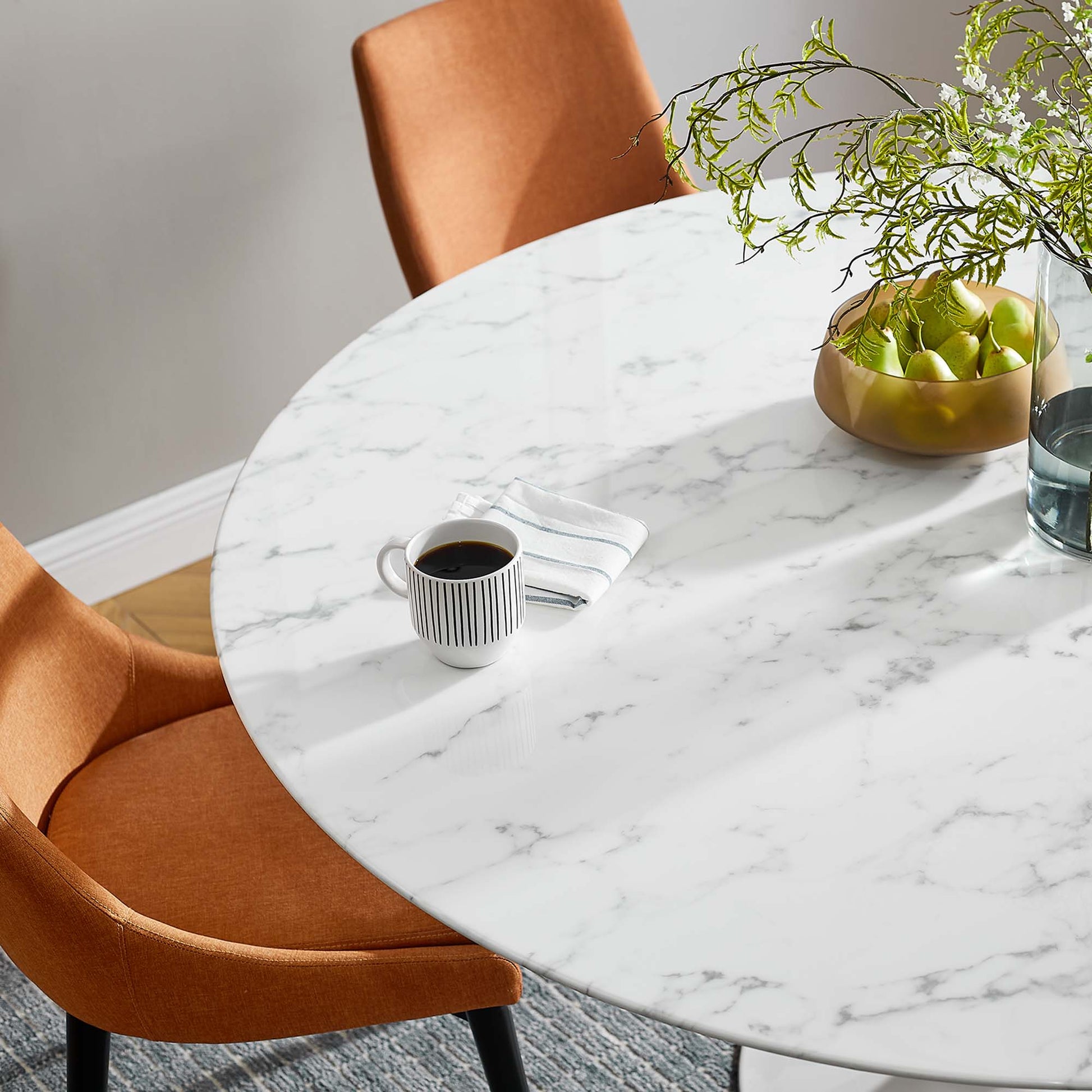 Lippa 60" Round Faux Marble Dining Table by Modway - Best Buy Furniture
