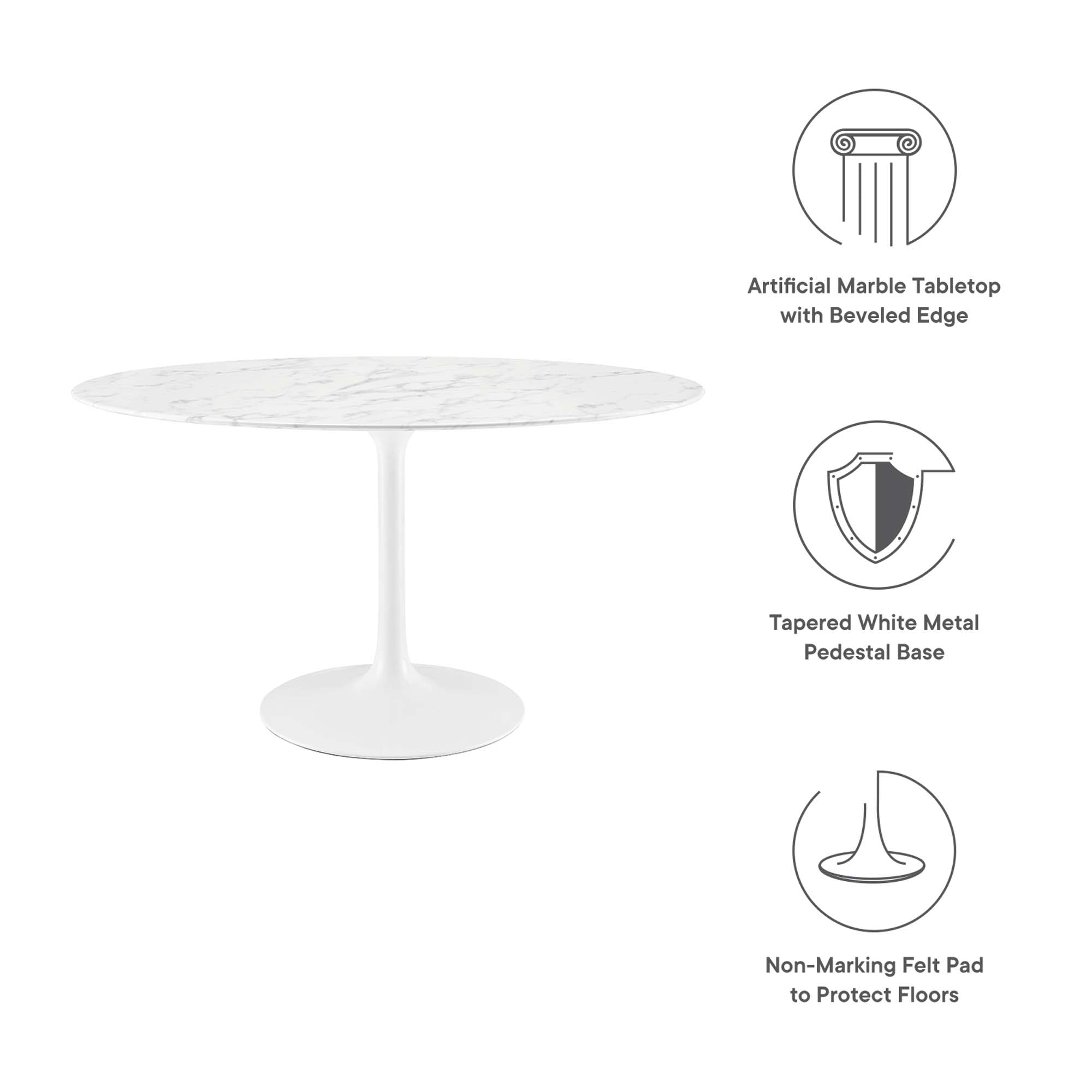 Lippa 54" Oval Faux Marble Dining Table by Modway - Best Buy Furniture