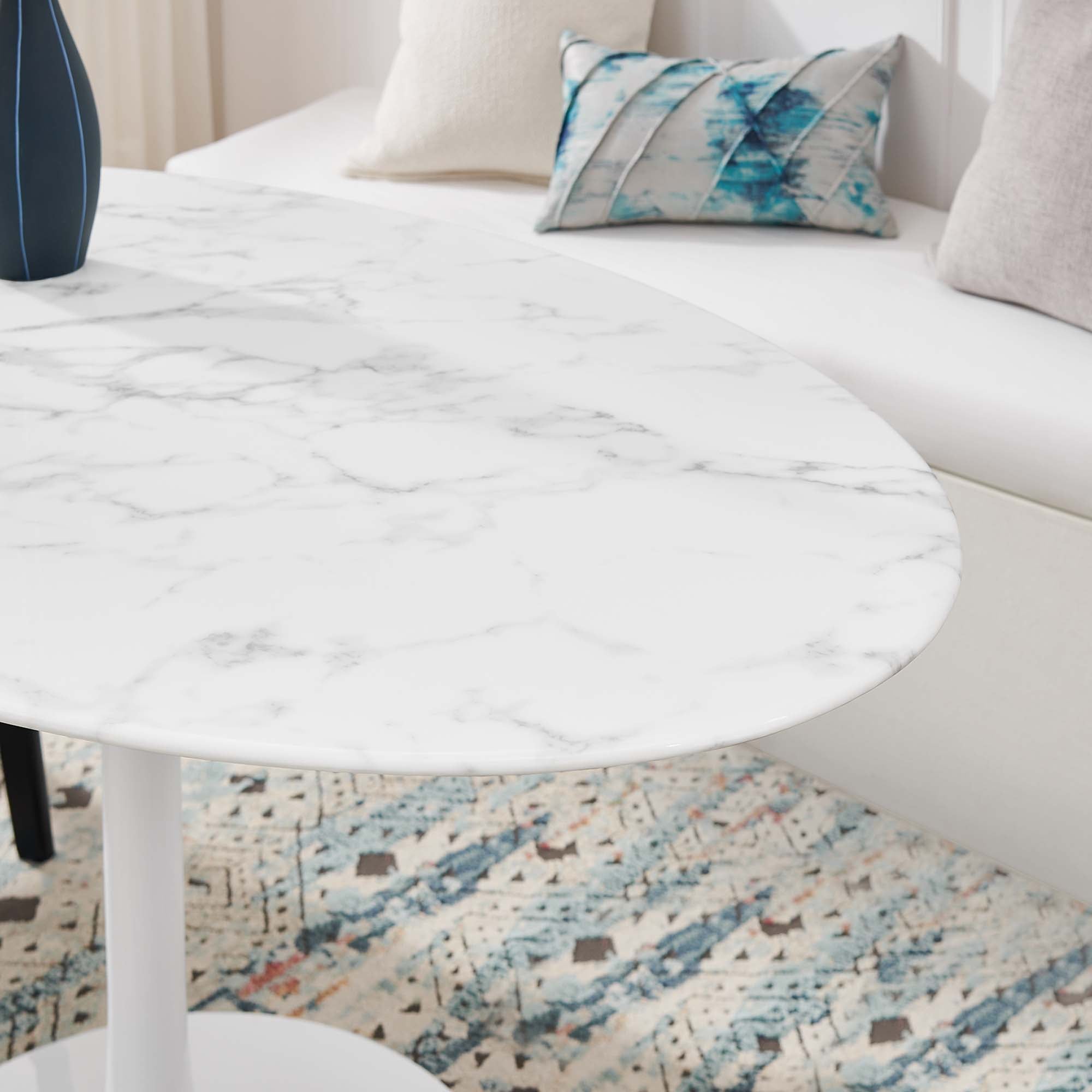 Lippa 54" Oval Faux Marble Dining Table by Modway - Best Buy Furniture