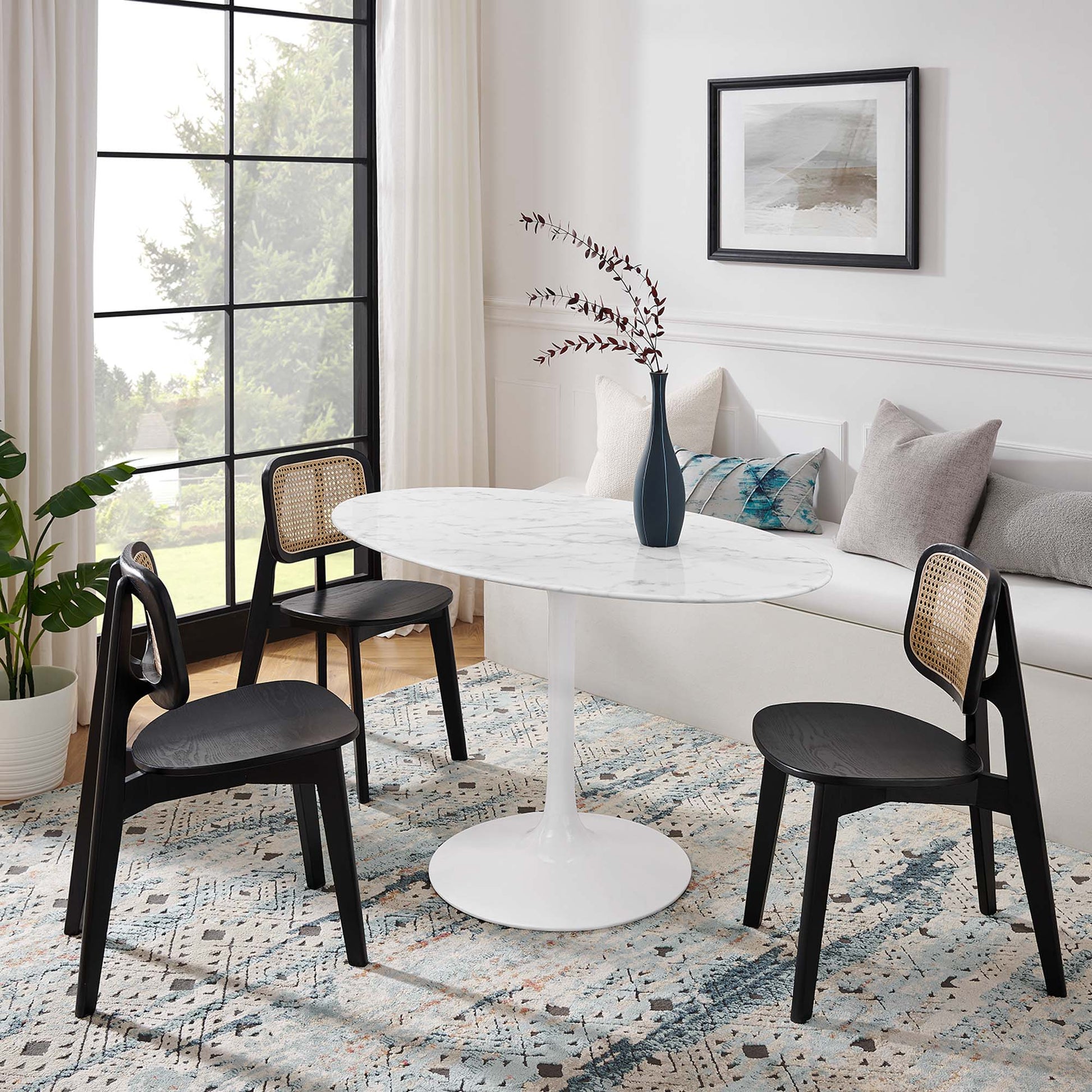 Lippa 54" Oval Faux Marble Dining Table by Modway - Best Buy Furniture