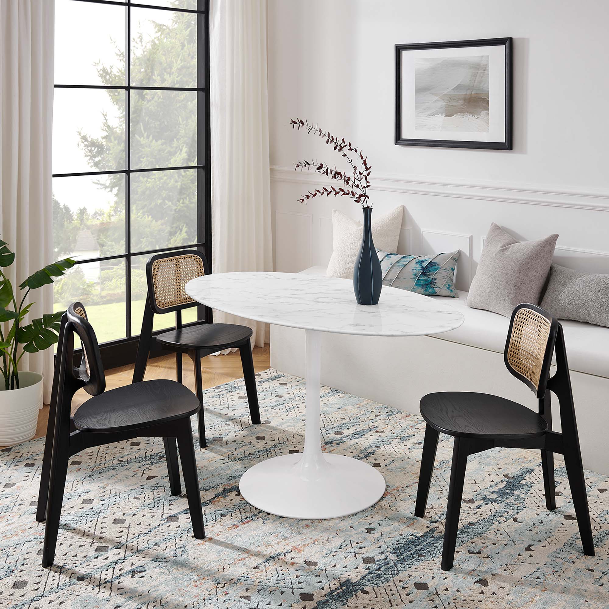 Lippa 54" Oval Faux Marble Dining Table by Modway - Best Buy Furniture