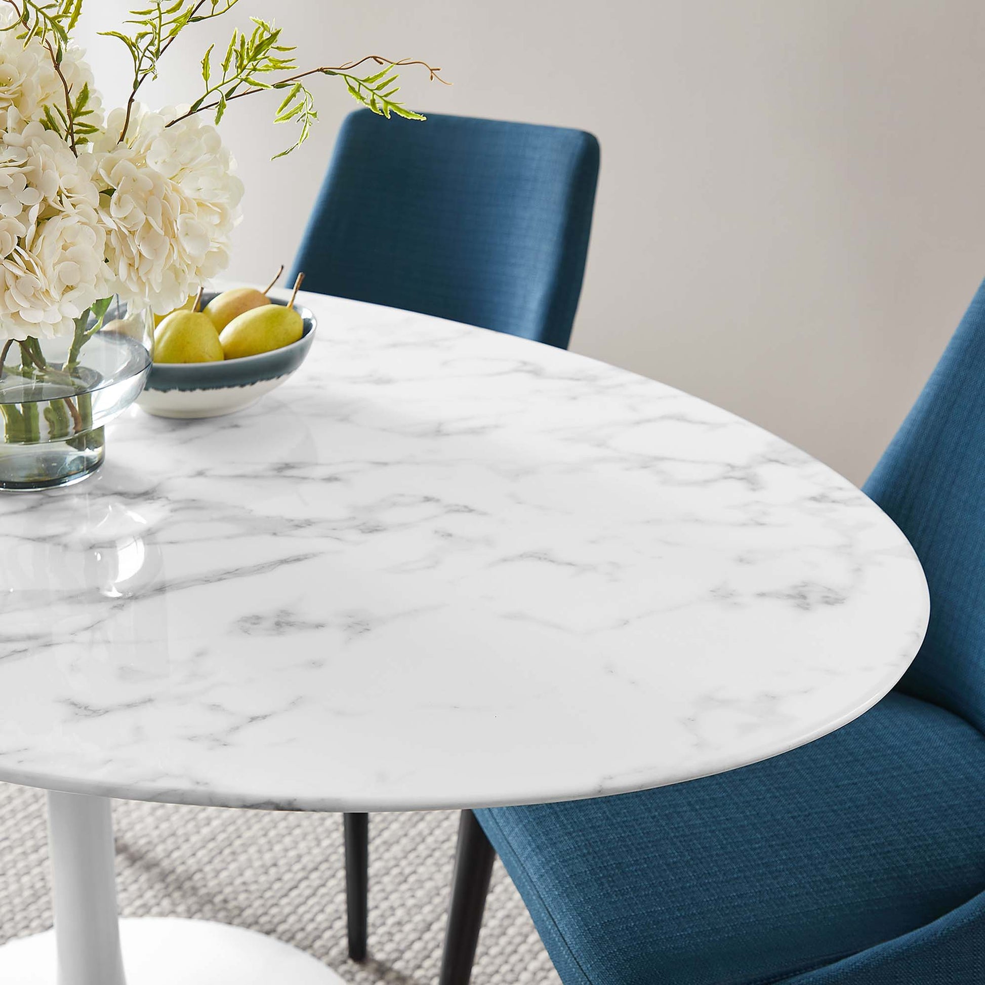 Lippa 60" Oval Faux Marble Dining Table by Modway - Best Buy Furniture