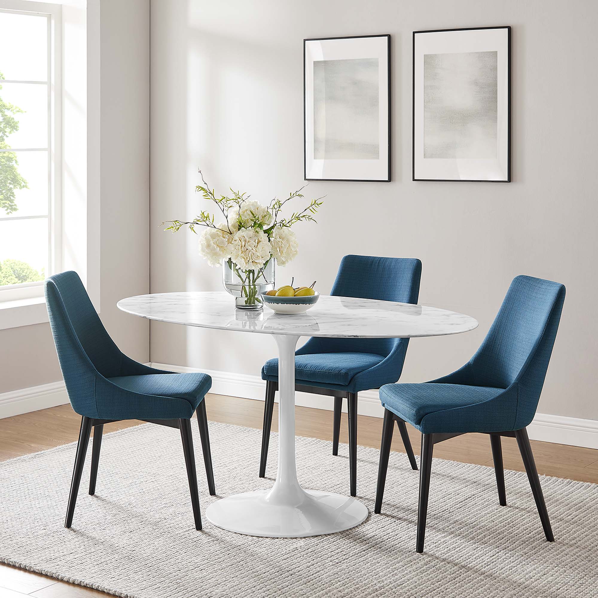 Lippa 60" Oval Faux Marble Dining Table by Modway - Best Buy Furniture