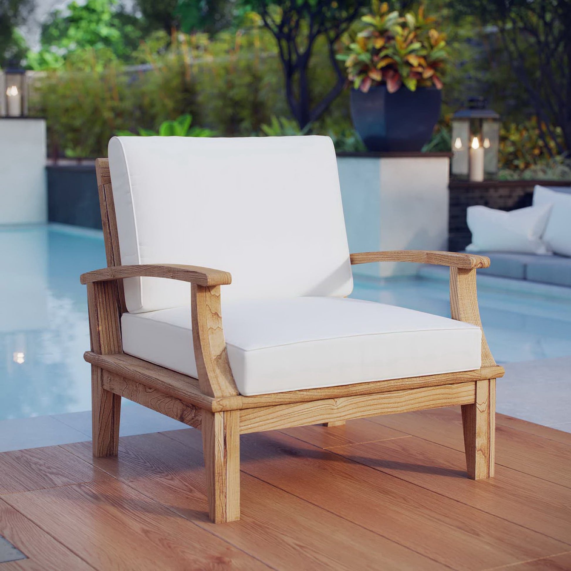 Marina Outdoor Patio Teak Armchair by Modway - Best Buy Furniture