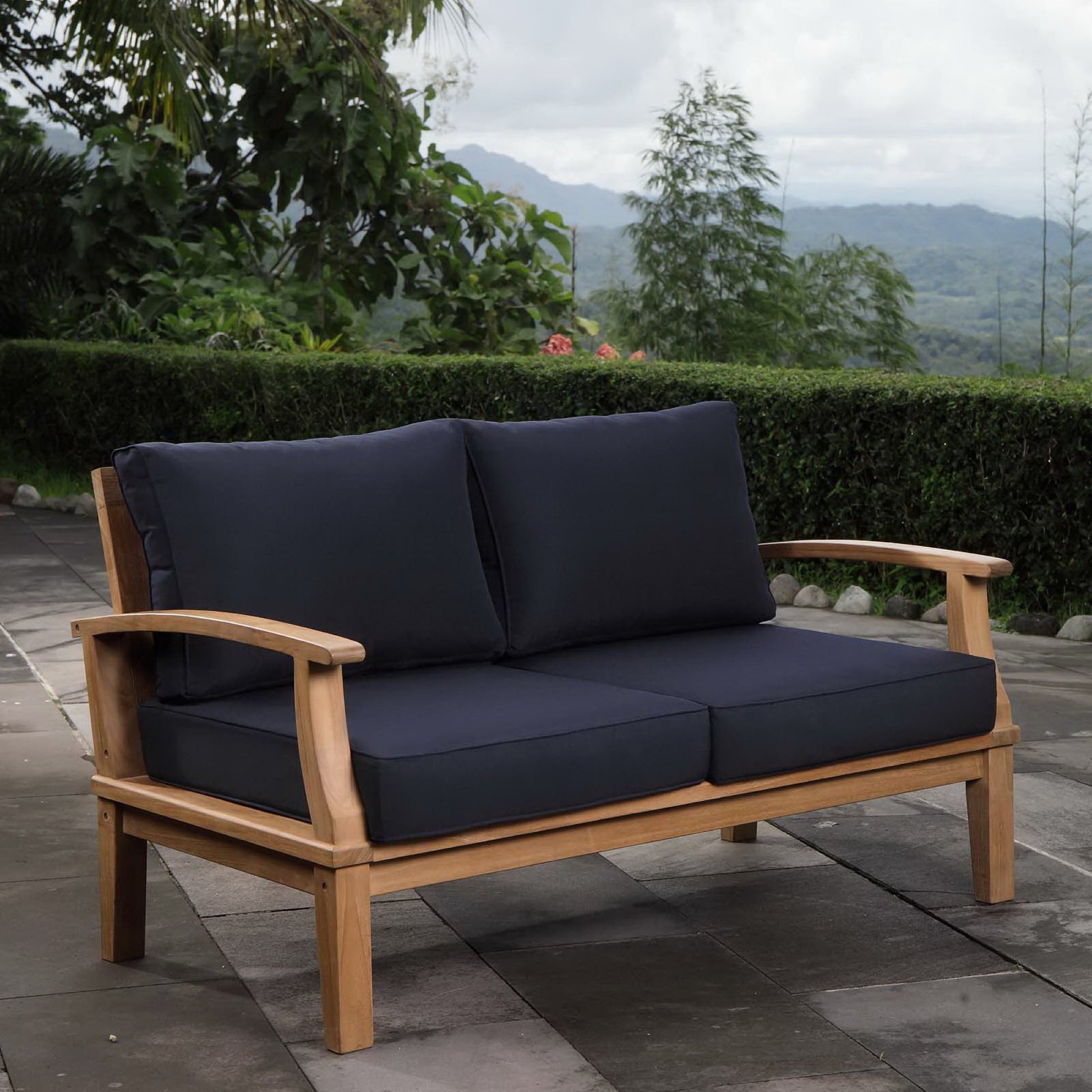 Marina Outdoor Patio Teak Loveseat by Modway - Best Buy Furniture