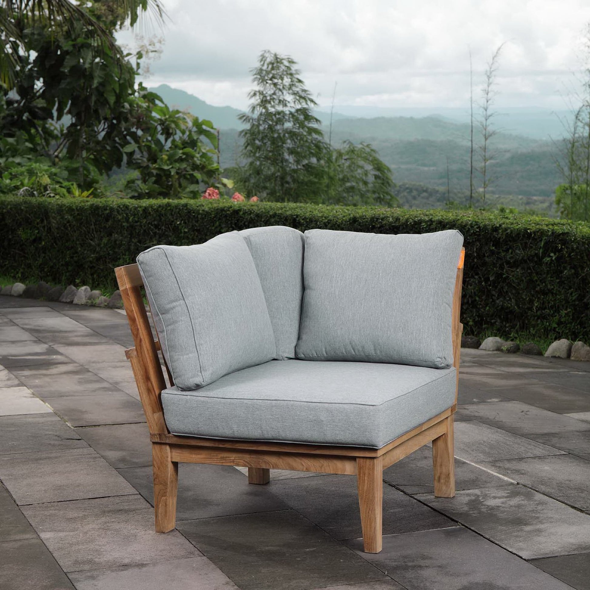 Marina Outdoor Patio Teak Corner Sofa by Modway - Best Buy Furniture