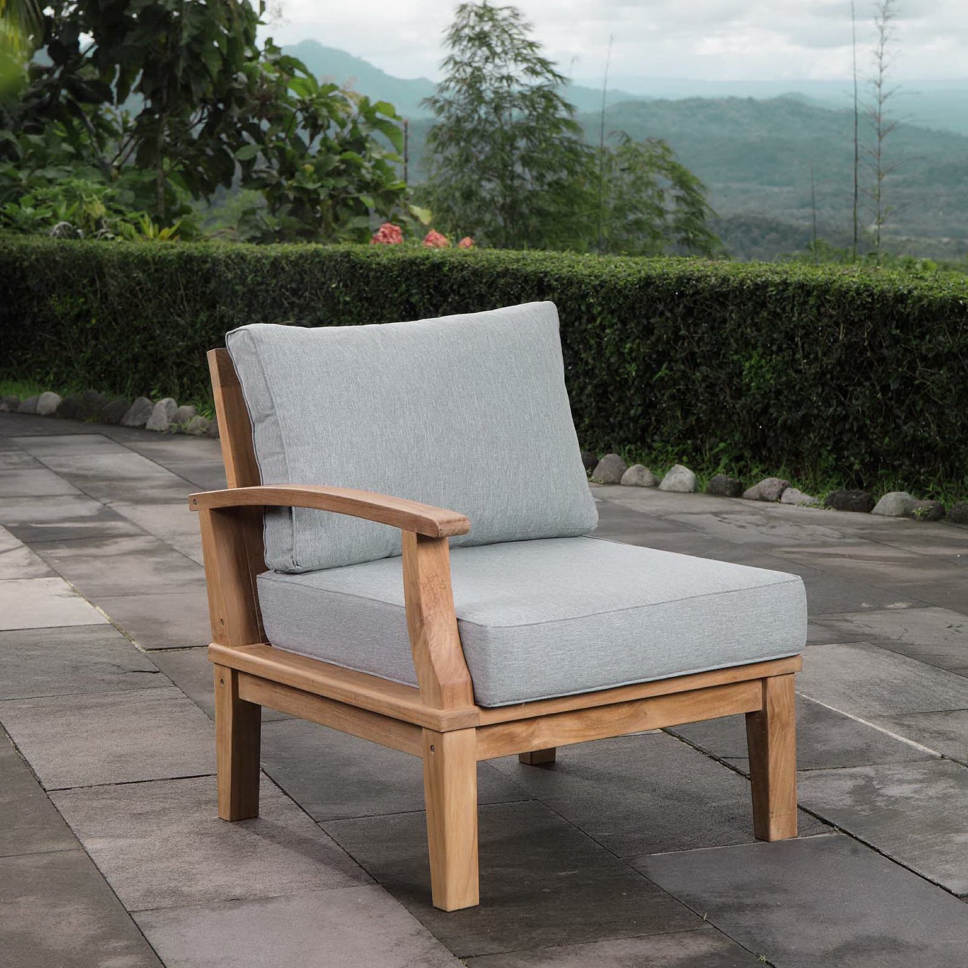 Marina Outdoor Patio Teak Left-Facing Sofa by Modway - Best Buy Furniture