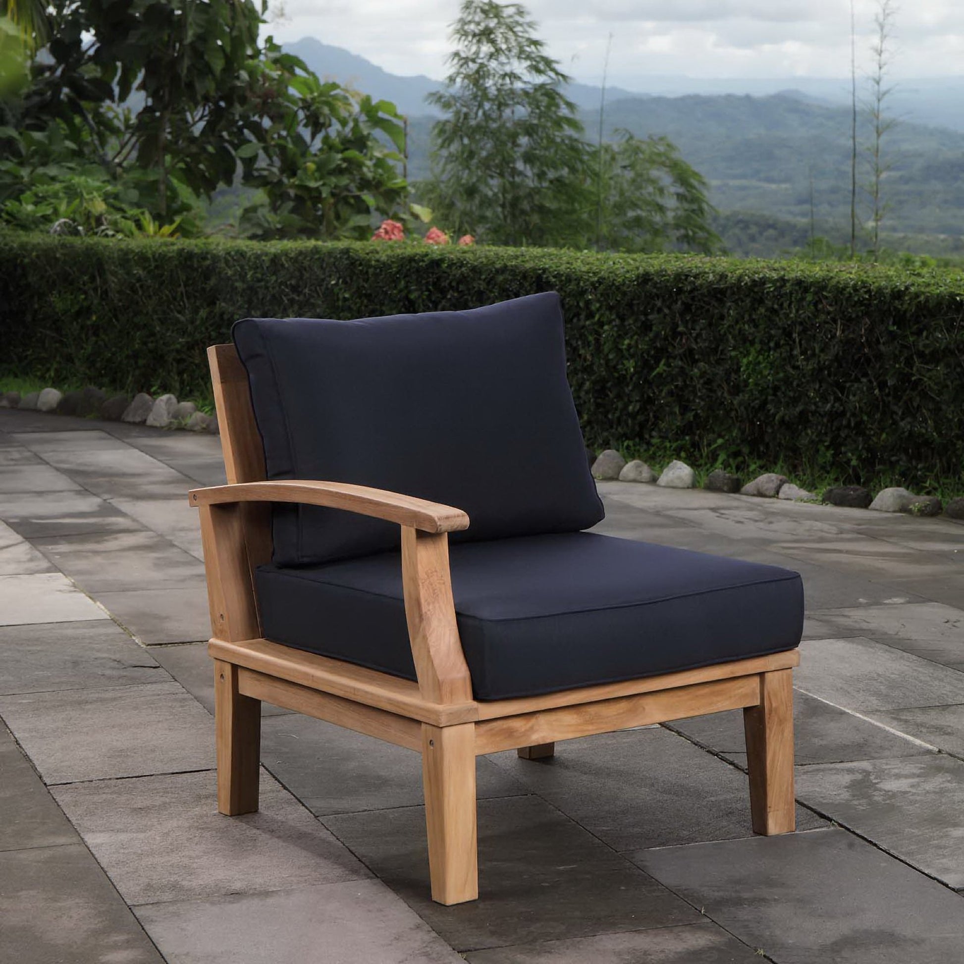 Marina Outdoor Patio Teak Left-Facing Sofa by Modway - Best Buy Furniture