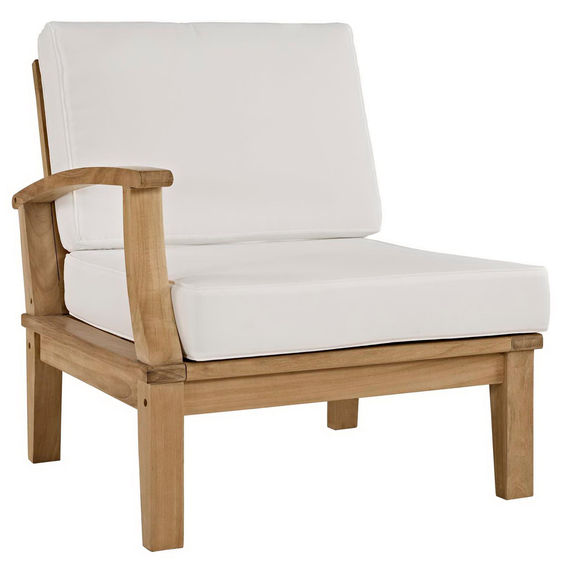 Marina Outdoor Patio Teak Left-Facing Sofa by Modway - Best Buy Furniture