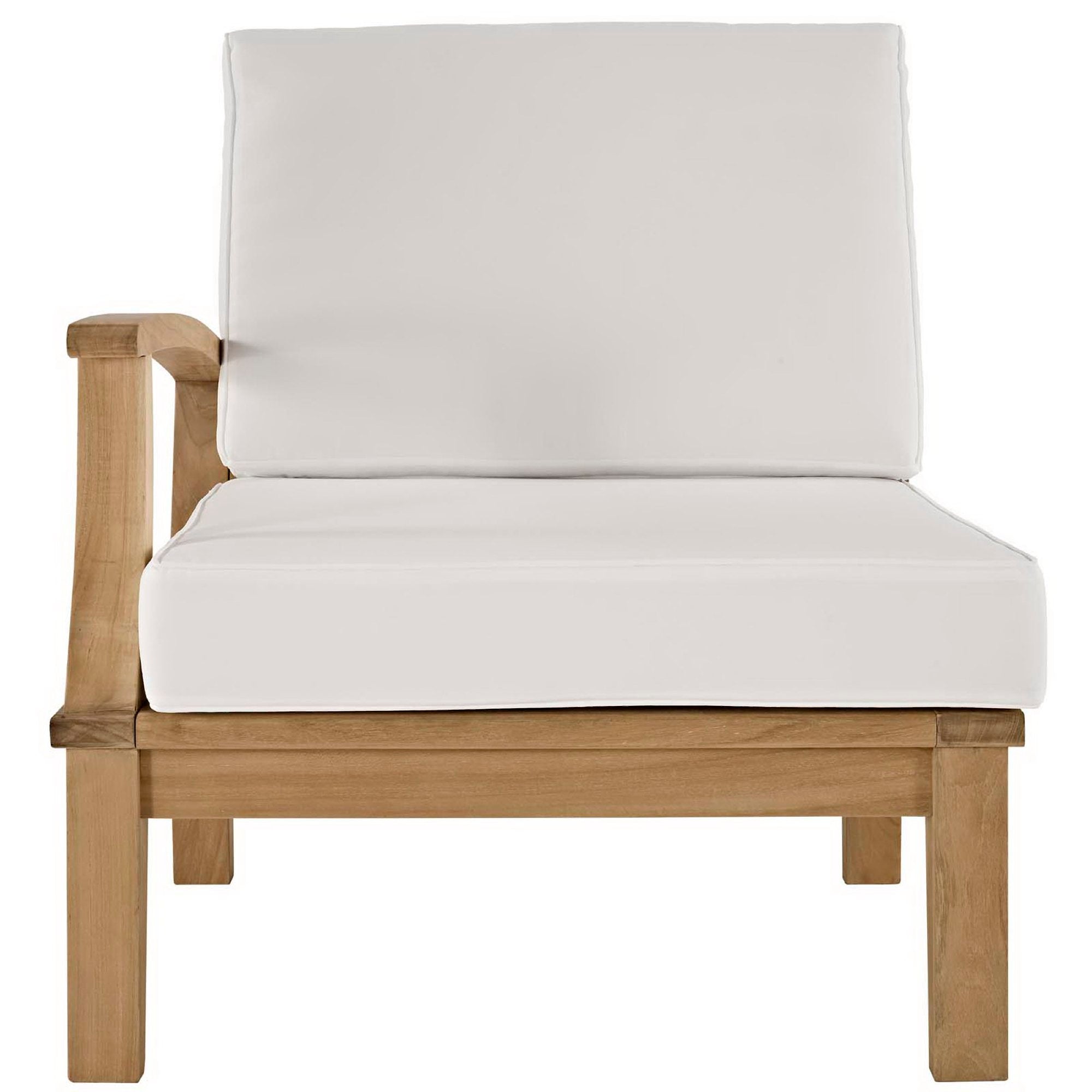 Marina Outdoor Patio Teak Left-Facing Sofa by Modway - Best Buy Furniture